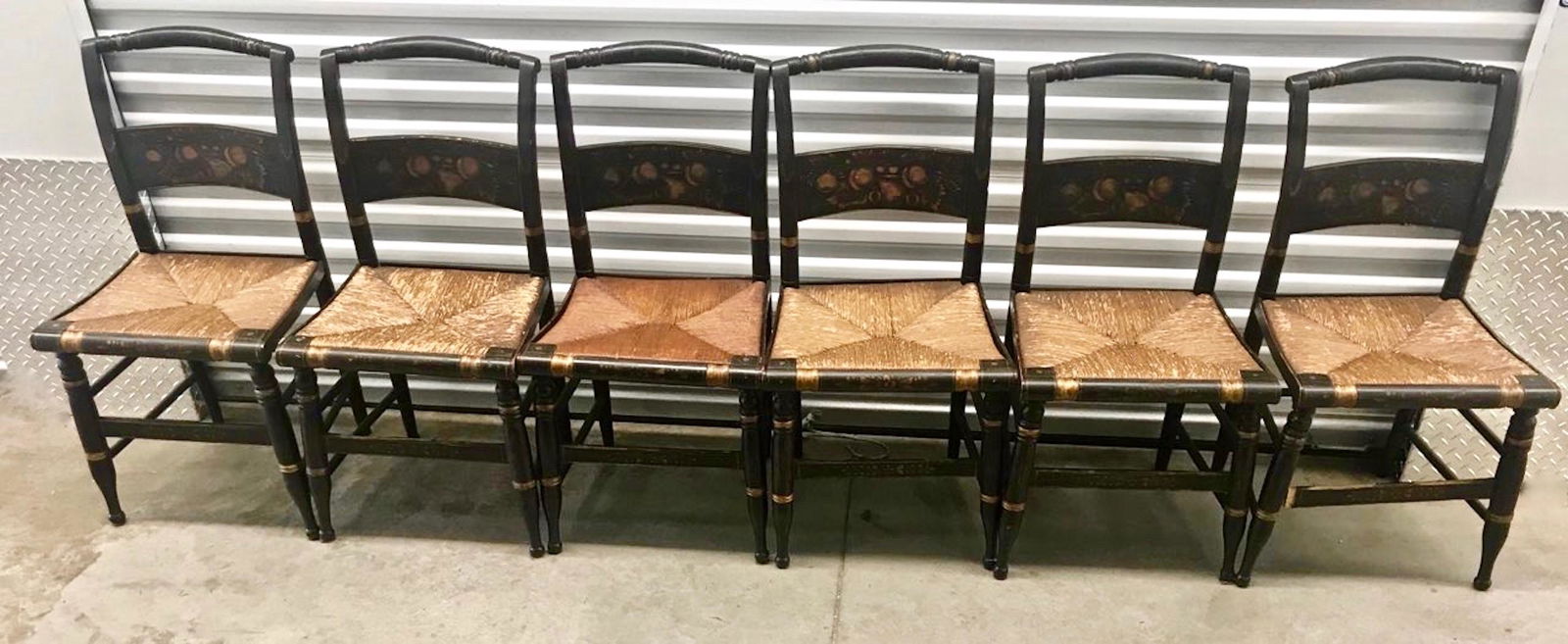 Hitchcock Harvest Stenciled Windsor Dining Chairs (6) (1 of 5)