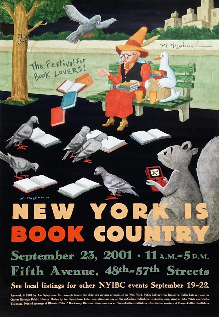 ART SPIEGELMAN Hand-Signed N.Y. IS BOOK COUNTRY, 2001 (1 of 4)