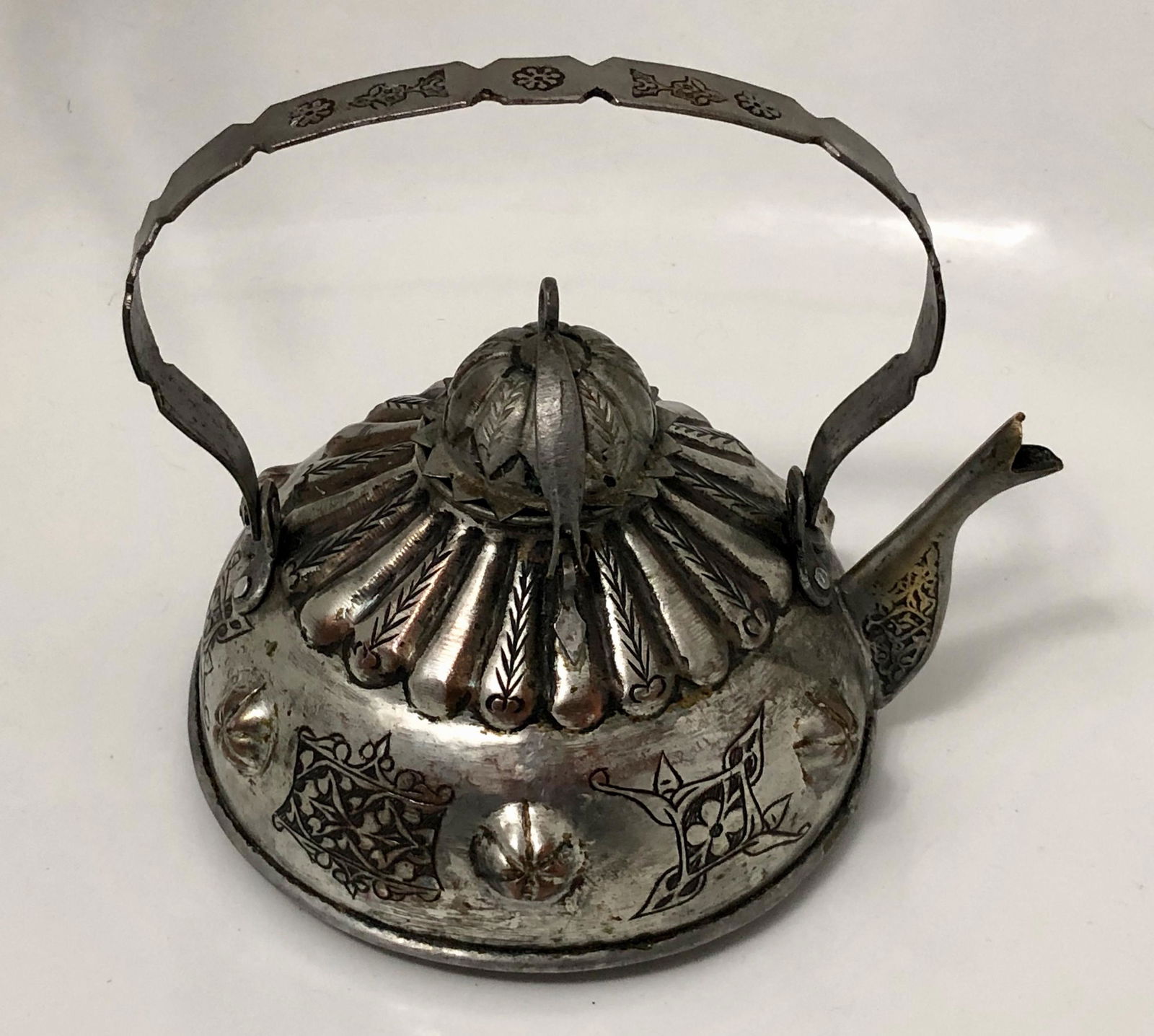 Vintage Turkish Handmade Hammered Tea Kettle (1 of 11)