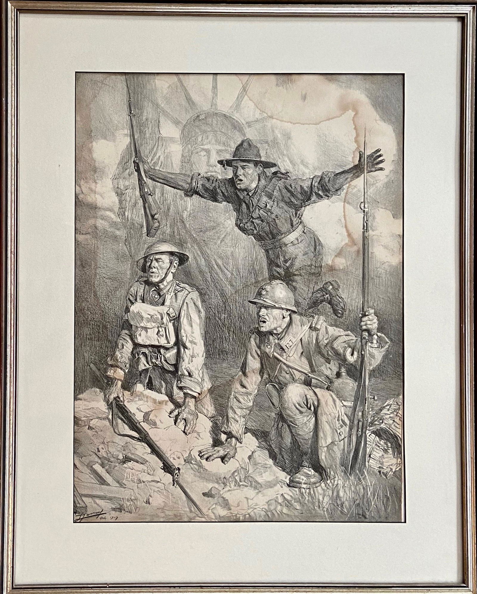 French WWI Propaganda Poster, Lucien-Hector Jonas 1917 (1 of 5)