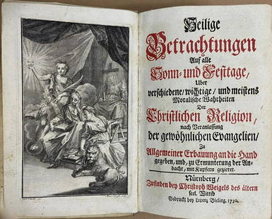 Compilation of Devotional Texts, Christoph Weigel, 1730: A compendium of devotional texts in two parts for Sundays and religious feasts, illustrated with 86 copperplate engravings by Johann Christoph Weigel the Elder (1654-1725), also known as Christoph