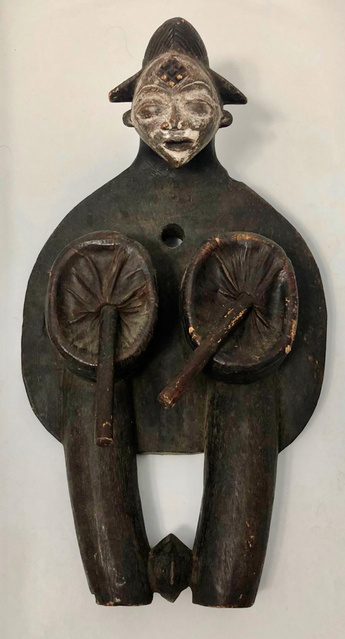 African Figural Carved Double Bellows Gabon, Africa (1 of 7)