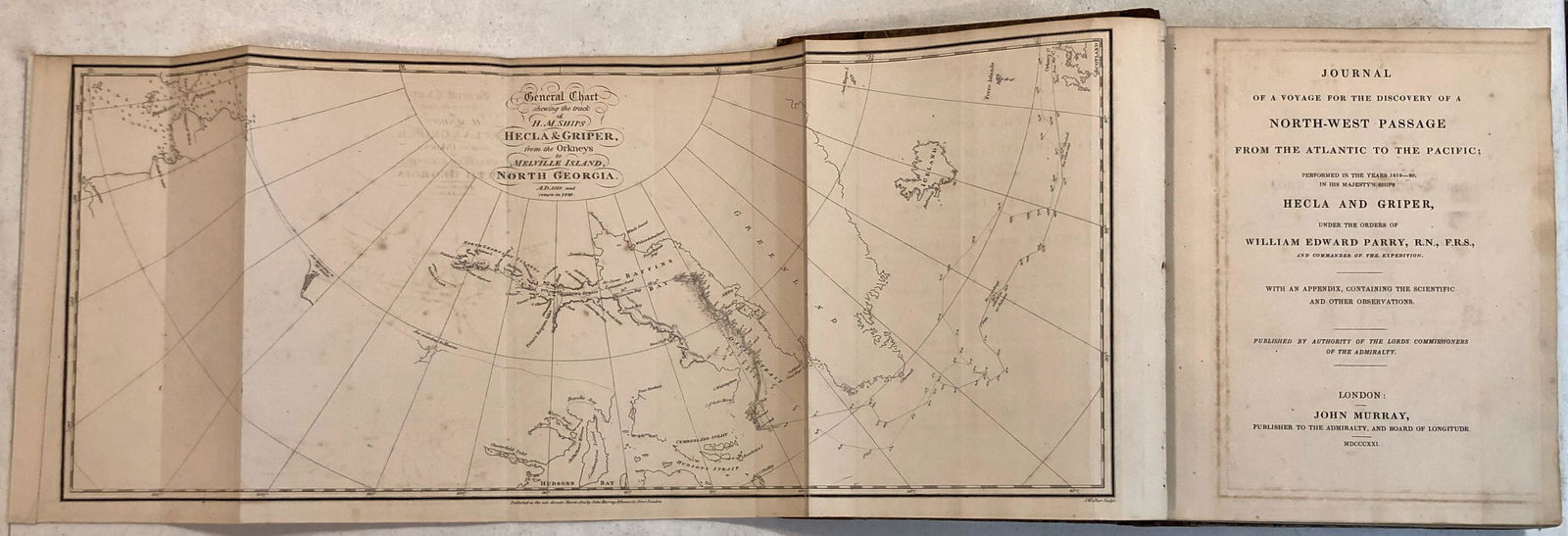 ARCTIC: PARRY'S FIRST VOYAGE, W/ MAPS, 1821 (1 of 14)