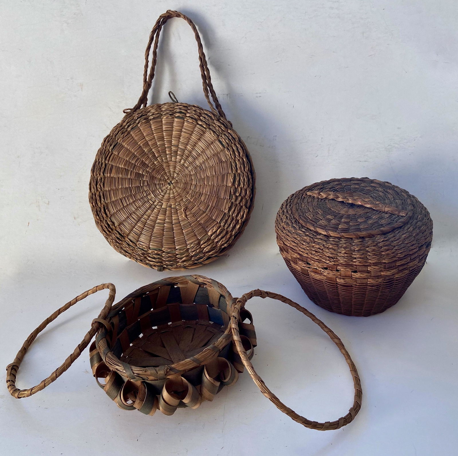 Native American MICMAC Handwoven Baskets, Maine (1 of 5)
