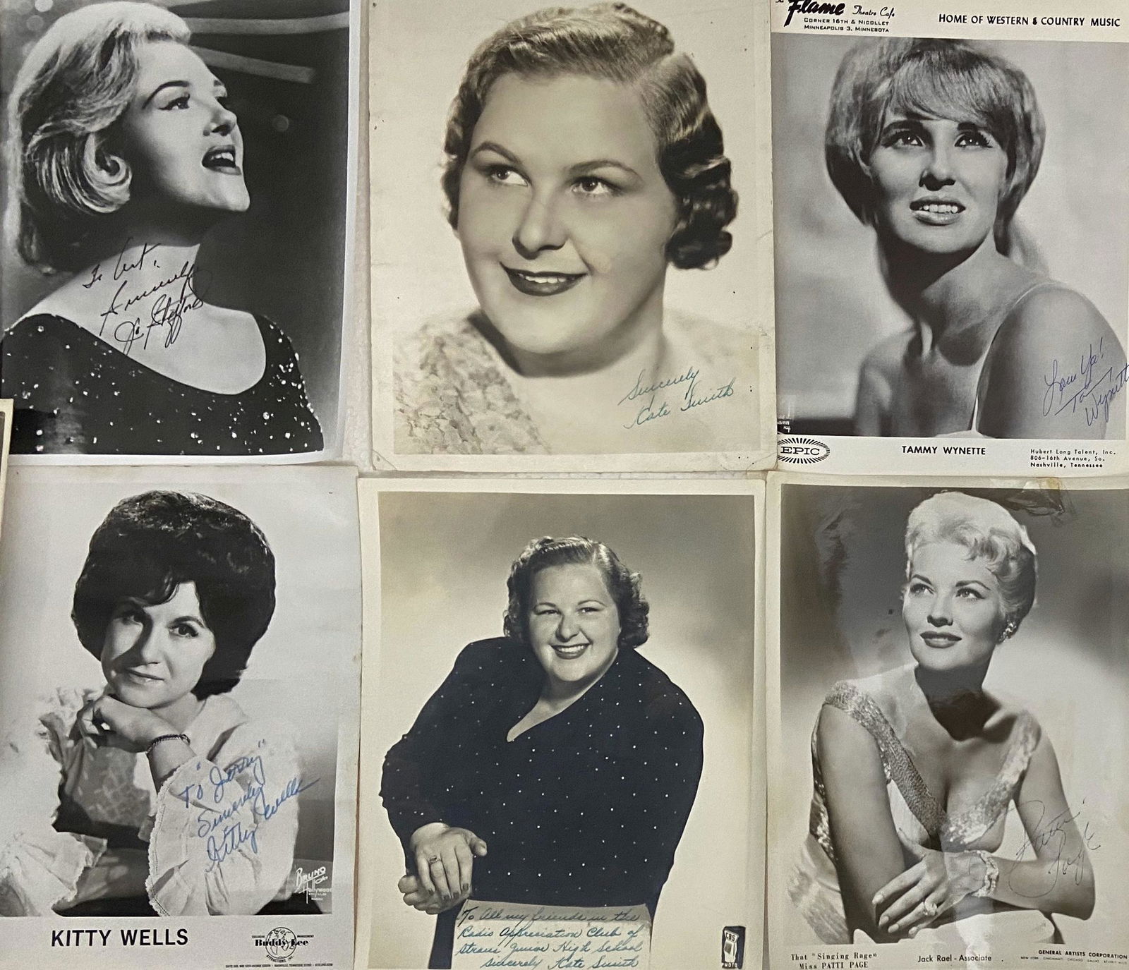 NOTED COUNTRY & POP SINGERS Inscribed Photographs (1 of 3)