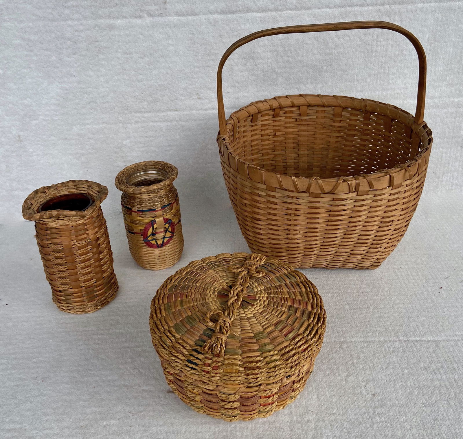 Maine MICMAC Native American Handwoven Indian Baskets (1 of 4)