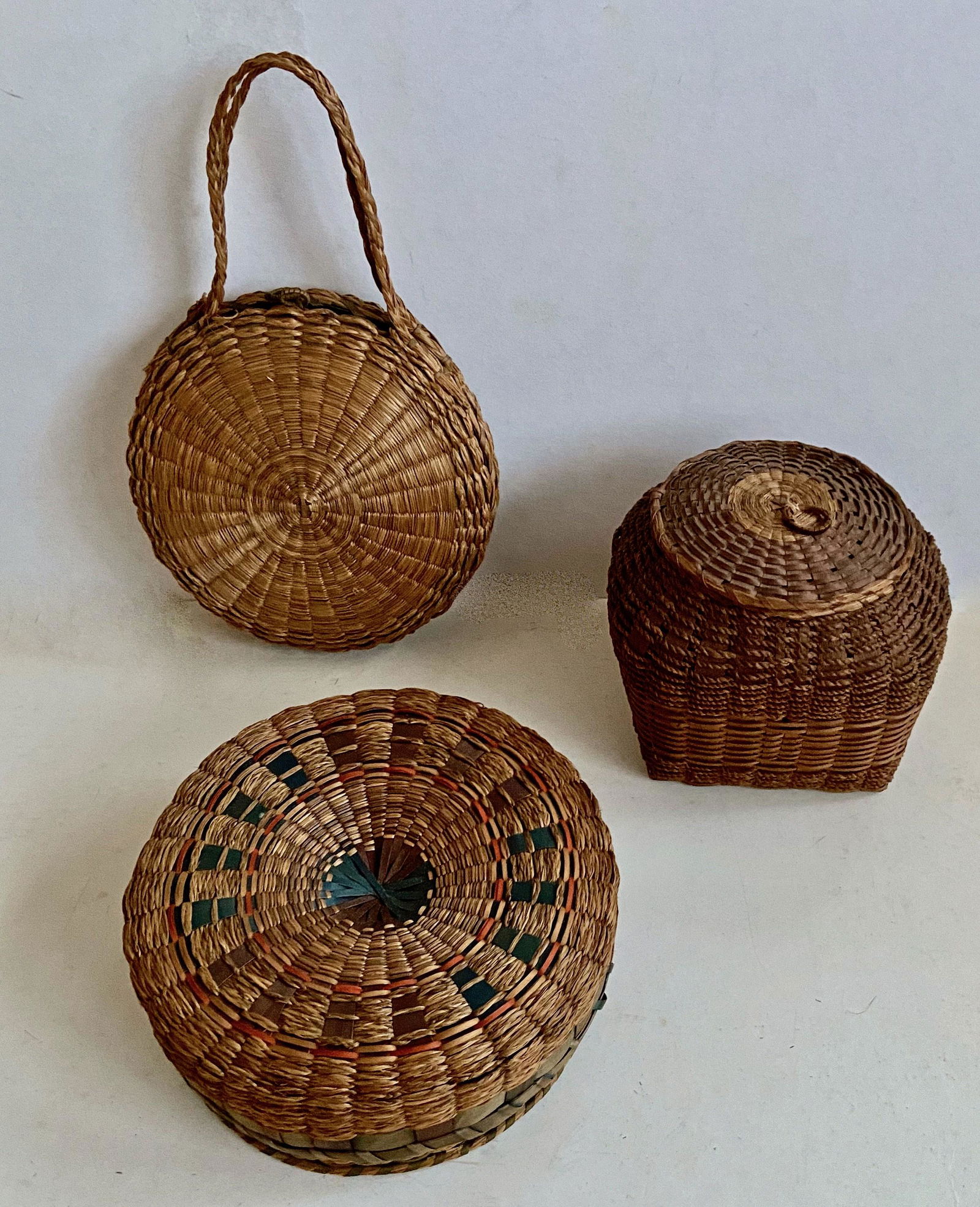 MICMAC American Indian Handwoven Tribal Baskets, Maine (1 of 3)