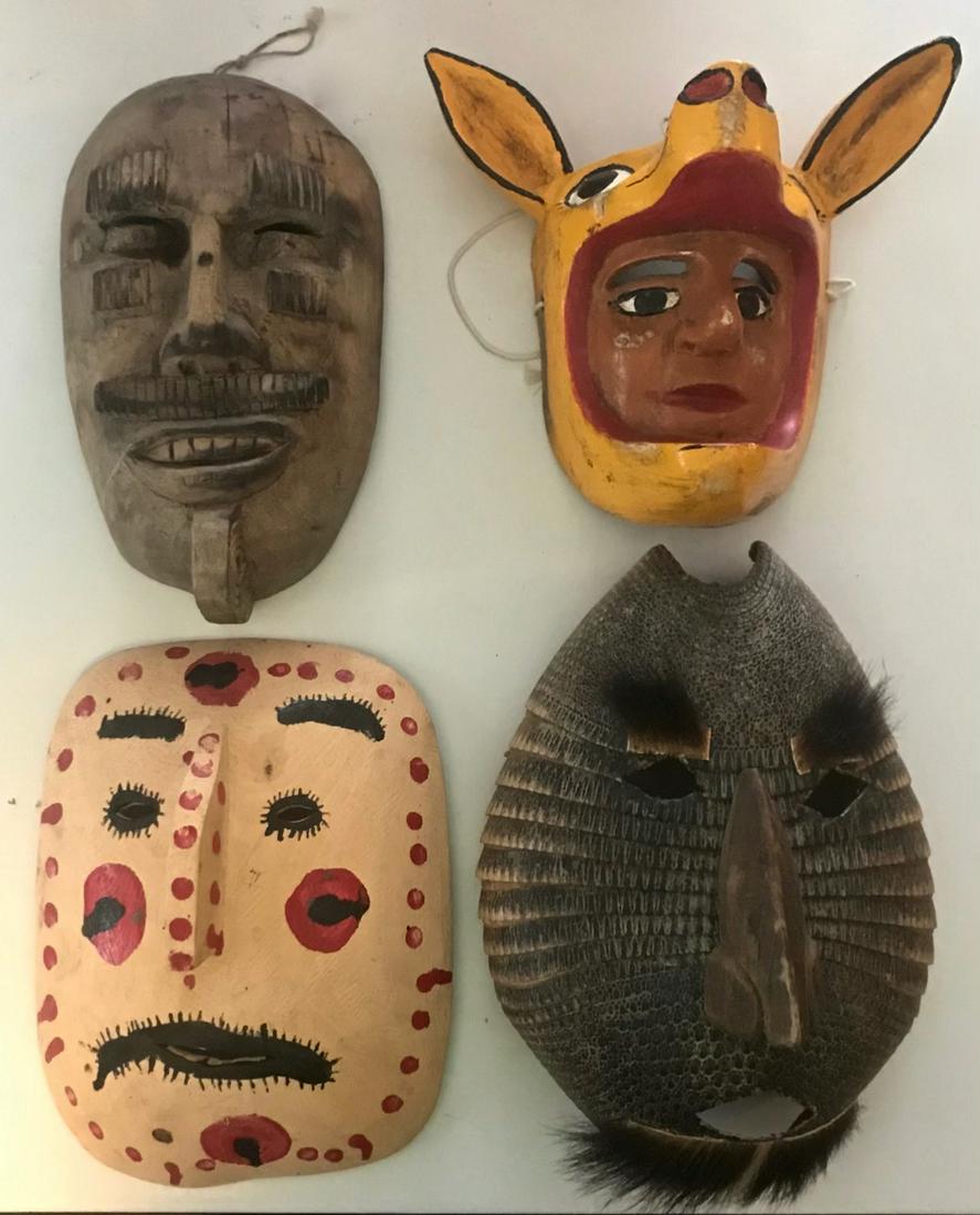Folk Art Carved Vintage Carnival Masks (1 of 4)
