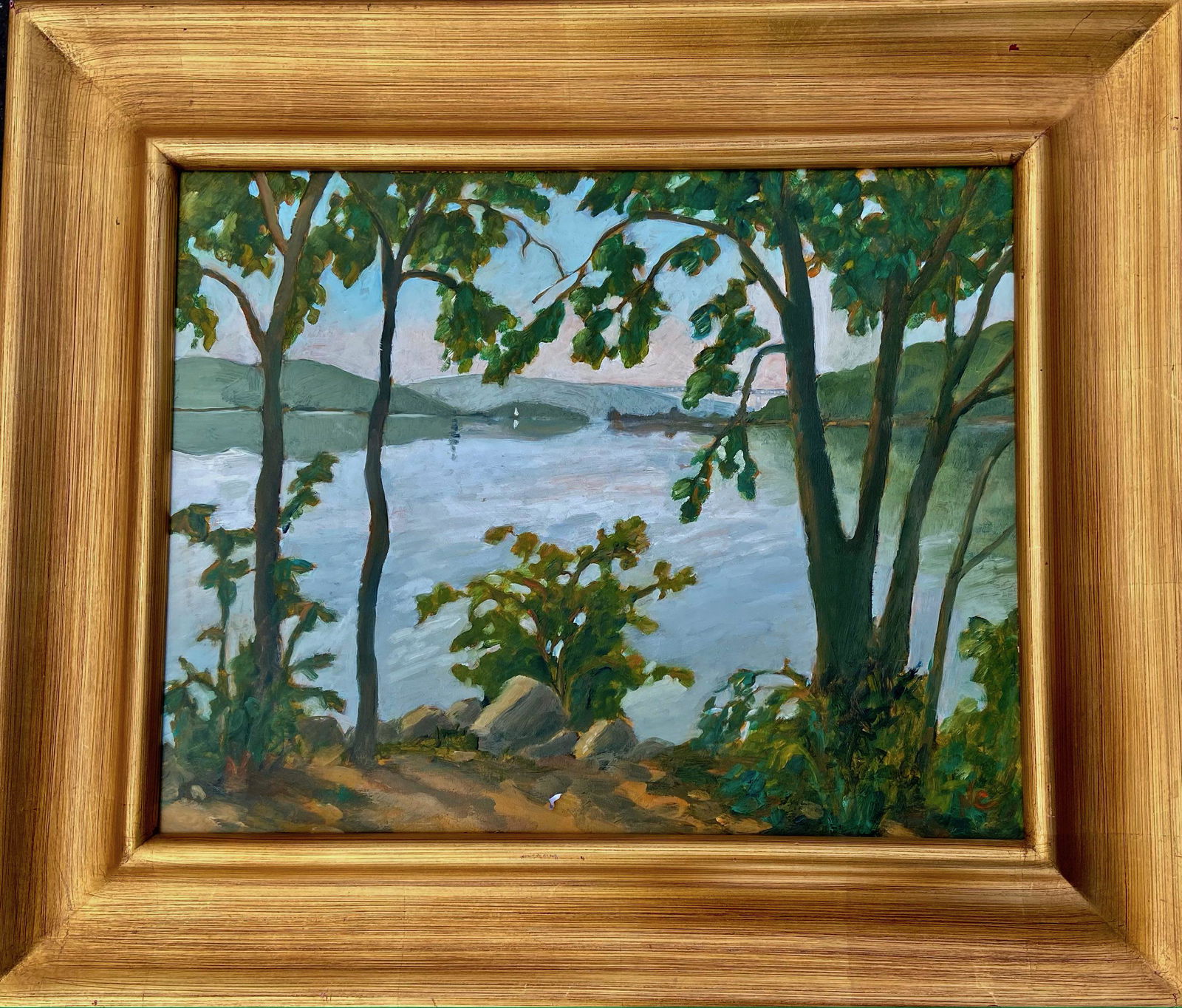 Hudson Valley River Landscape Painting, Catskills N.Y. (1 of 3)