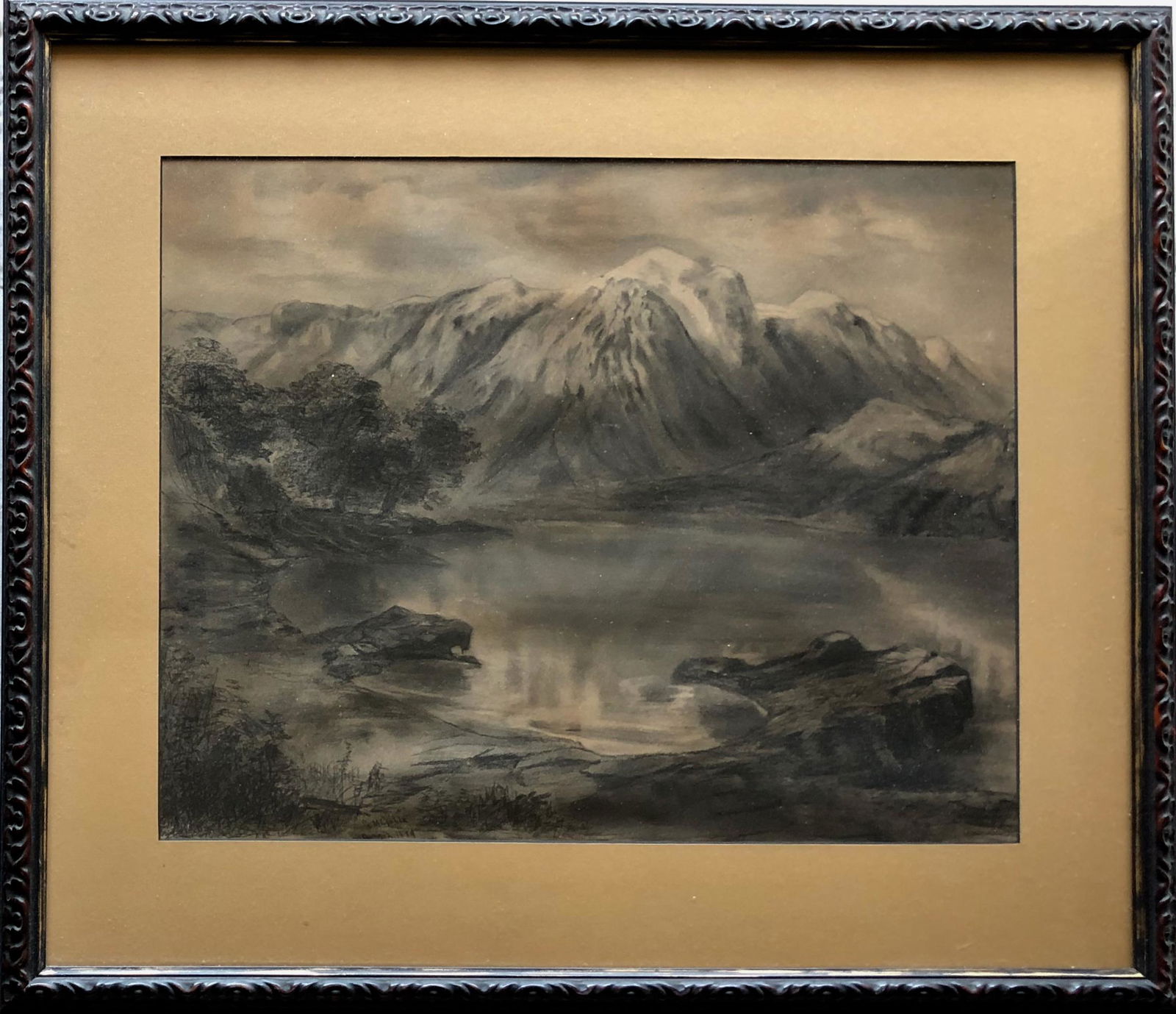 19th C.  Winter Landscape Painting, Signed (1 of 5)
