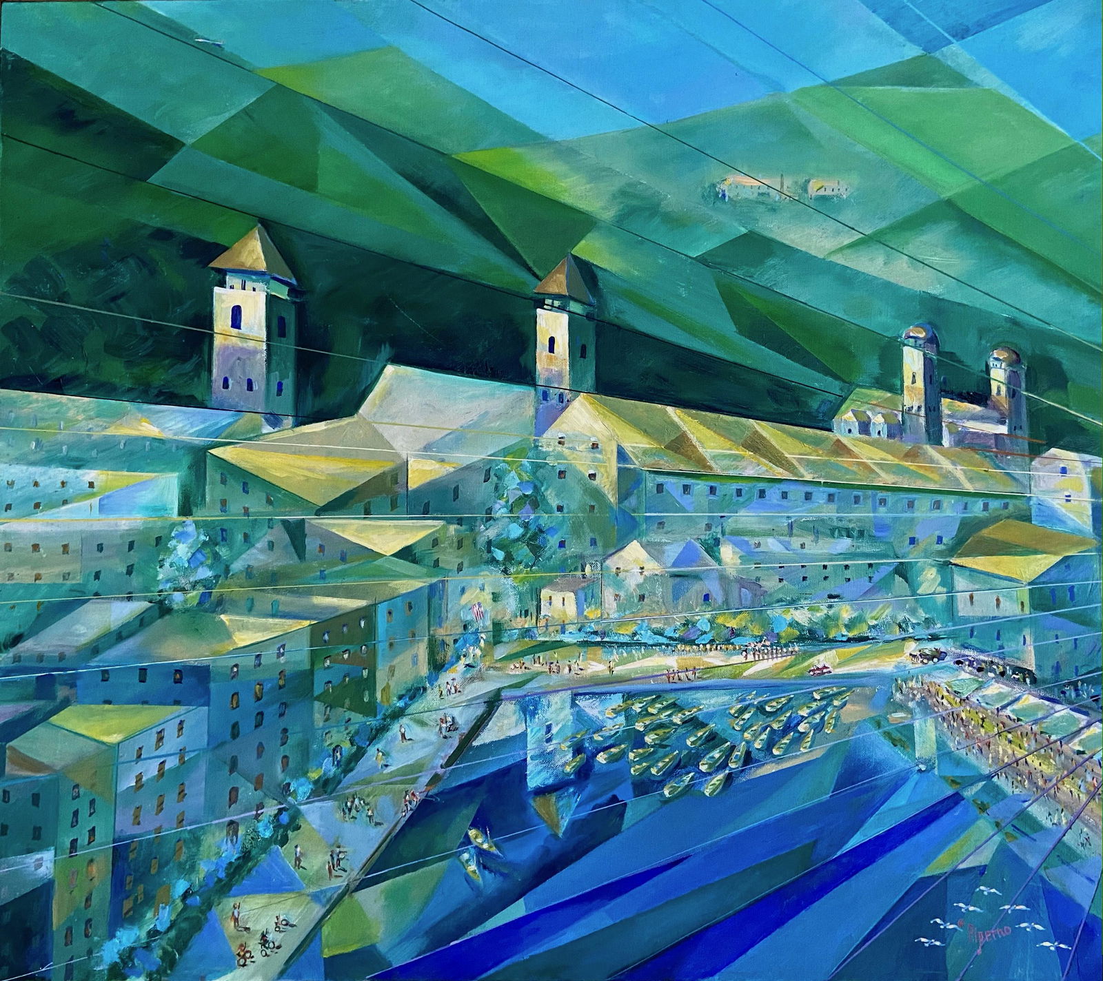 Mid-Century Modern Painting INFINITUM Piperno, France (1 of 4)