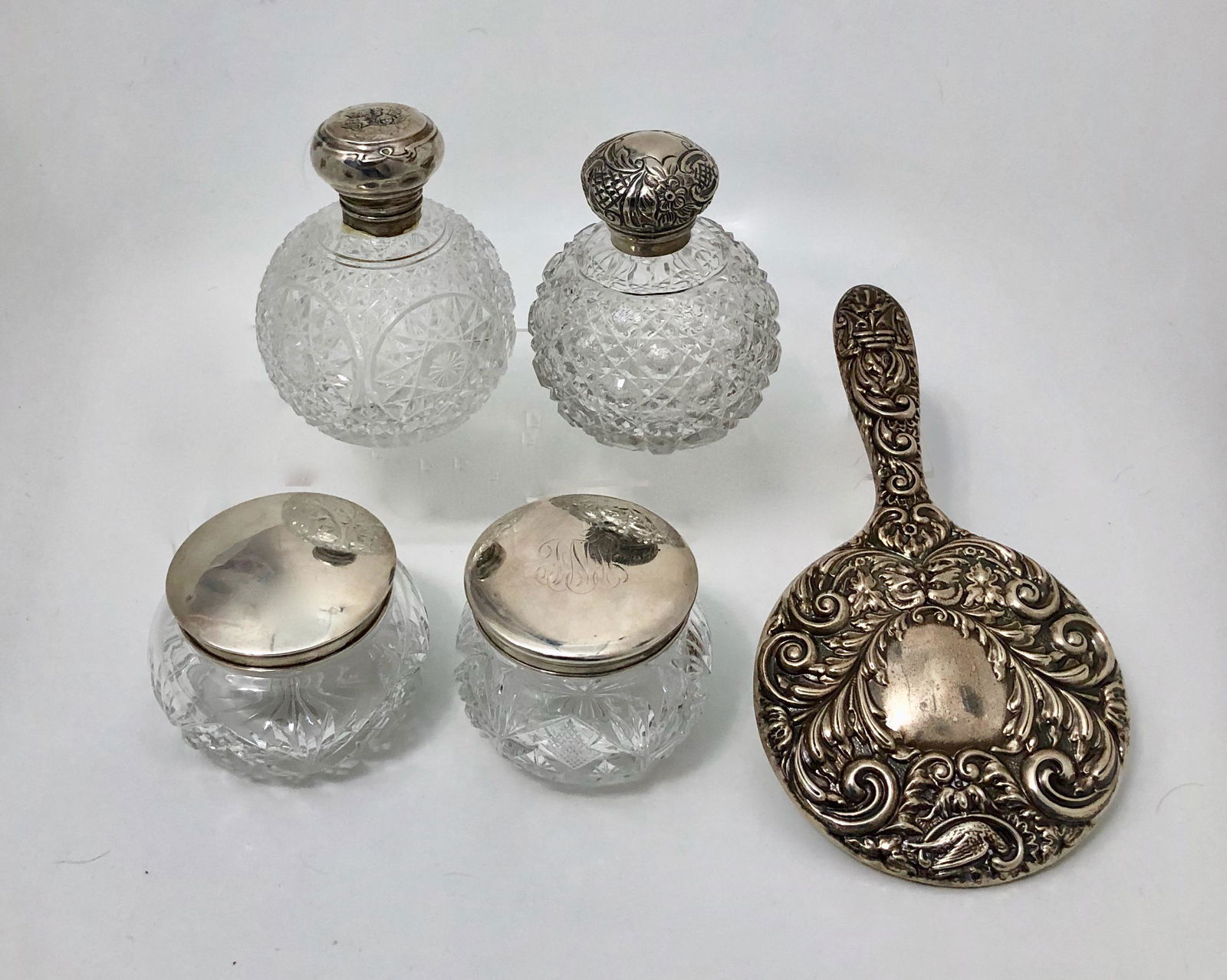Sterling Silver Hallmarked Perfume Bottles & Mirror (1 of 7)