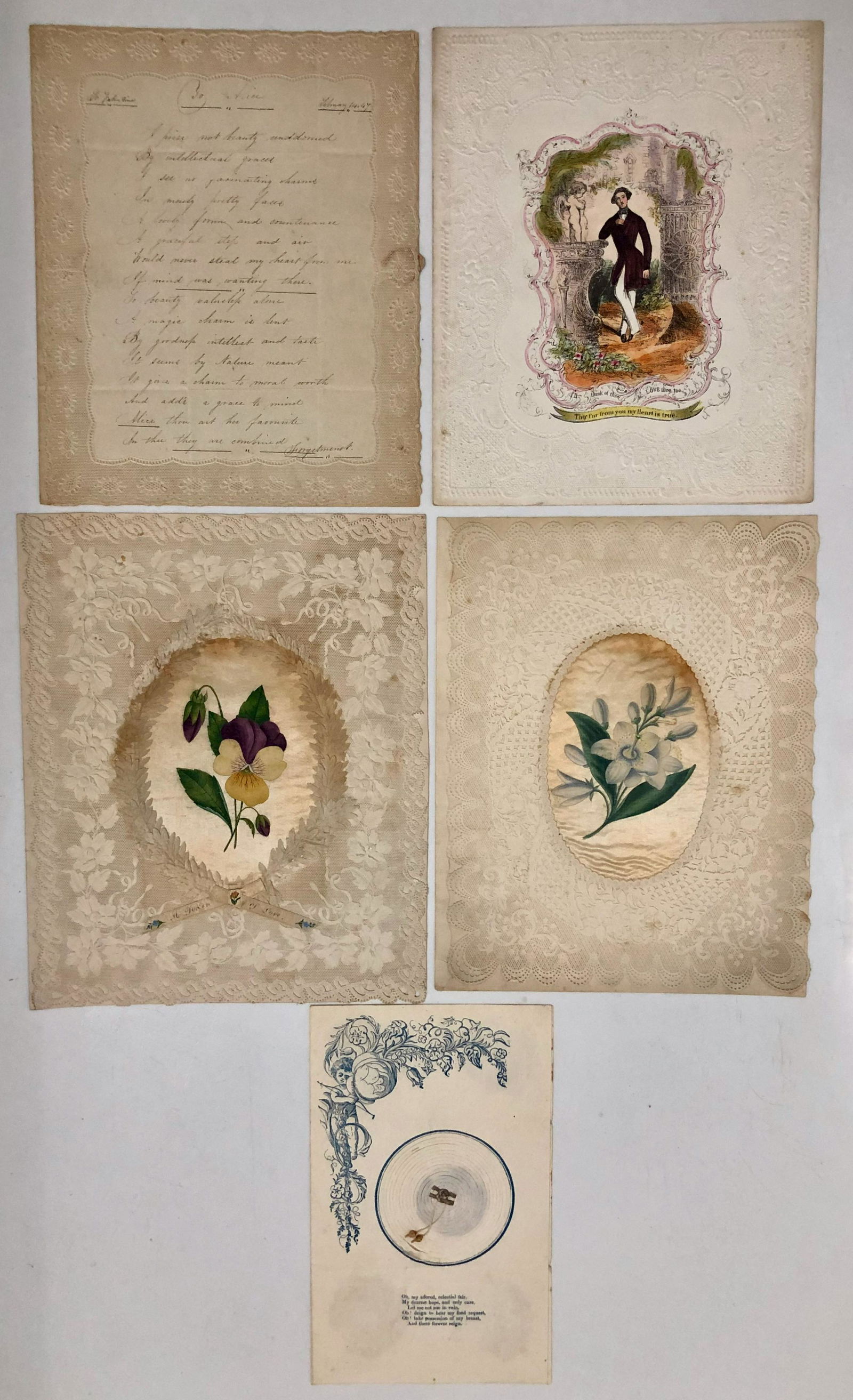 Victorian Paper Lace  Embossed Valentine  Cards c.1850s (1 of 7)