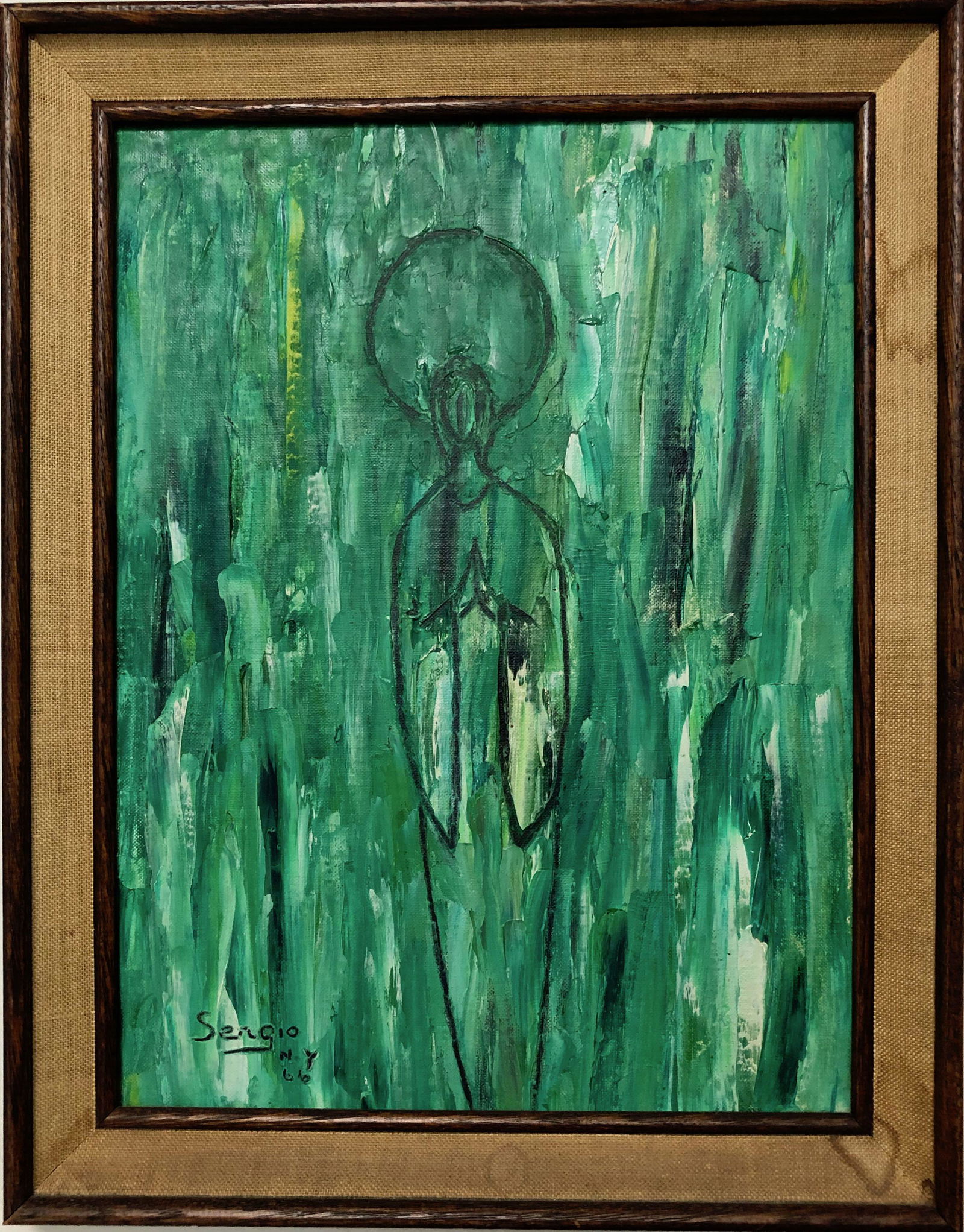 Cuban Mid-Century Abstract Painting Sergio, N.Y.1966 (1 of 3)