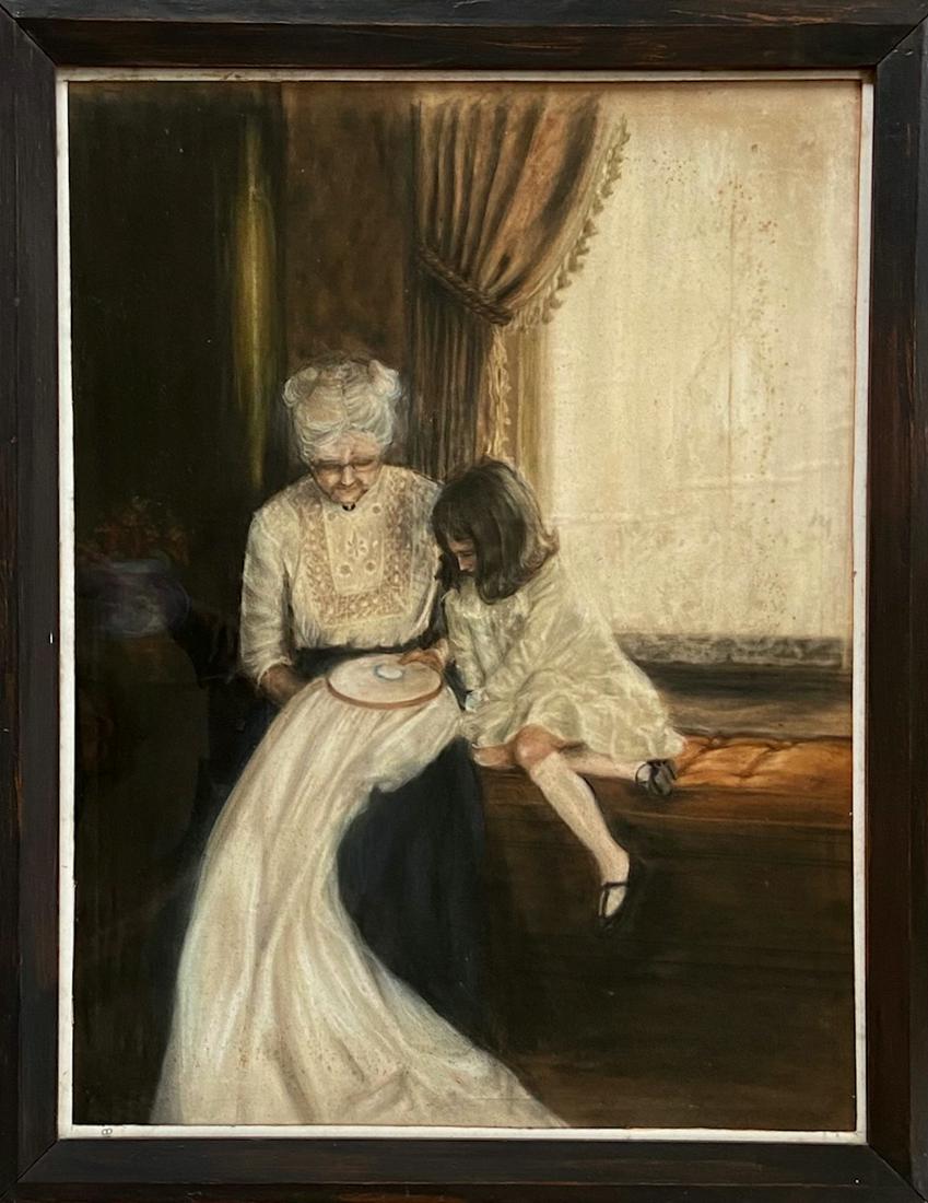 19th Century Interior Figural Painting SEWING LESSON (1 of 3)