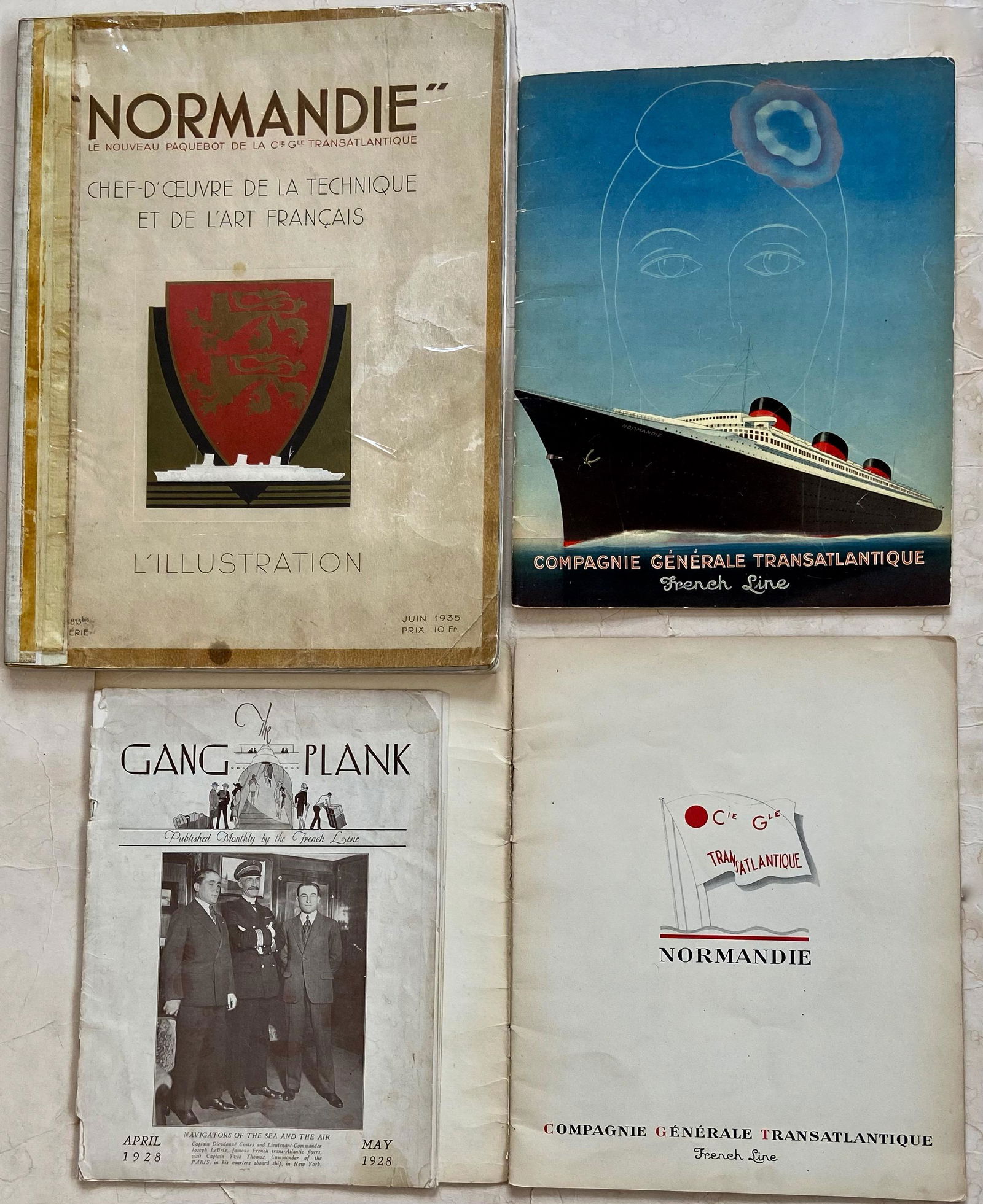 French Line Normandie Cruise Ship Memorabilia 1935 (1 of 7)