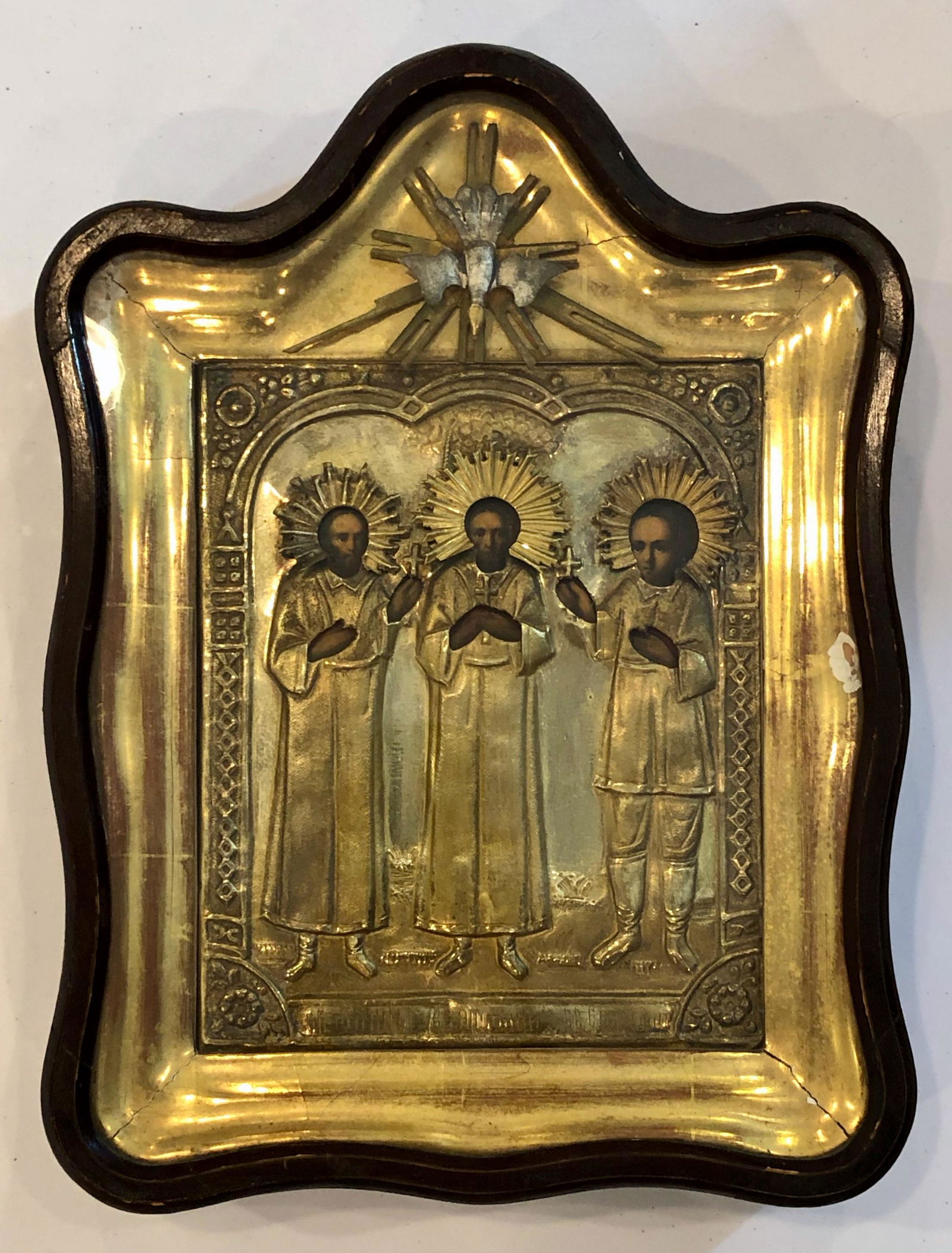 A 19th Century Russian Oklad Icon In Gilt Frame & Kiot (1 of 11)