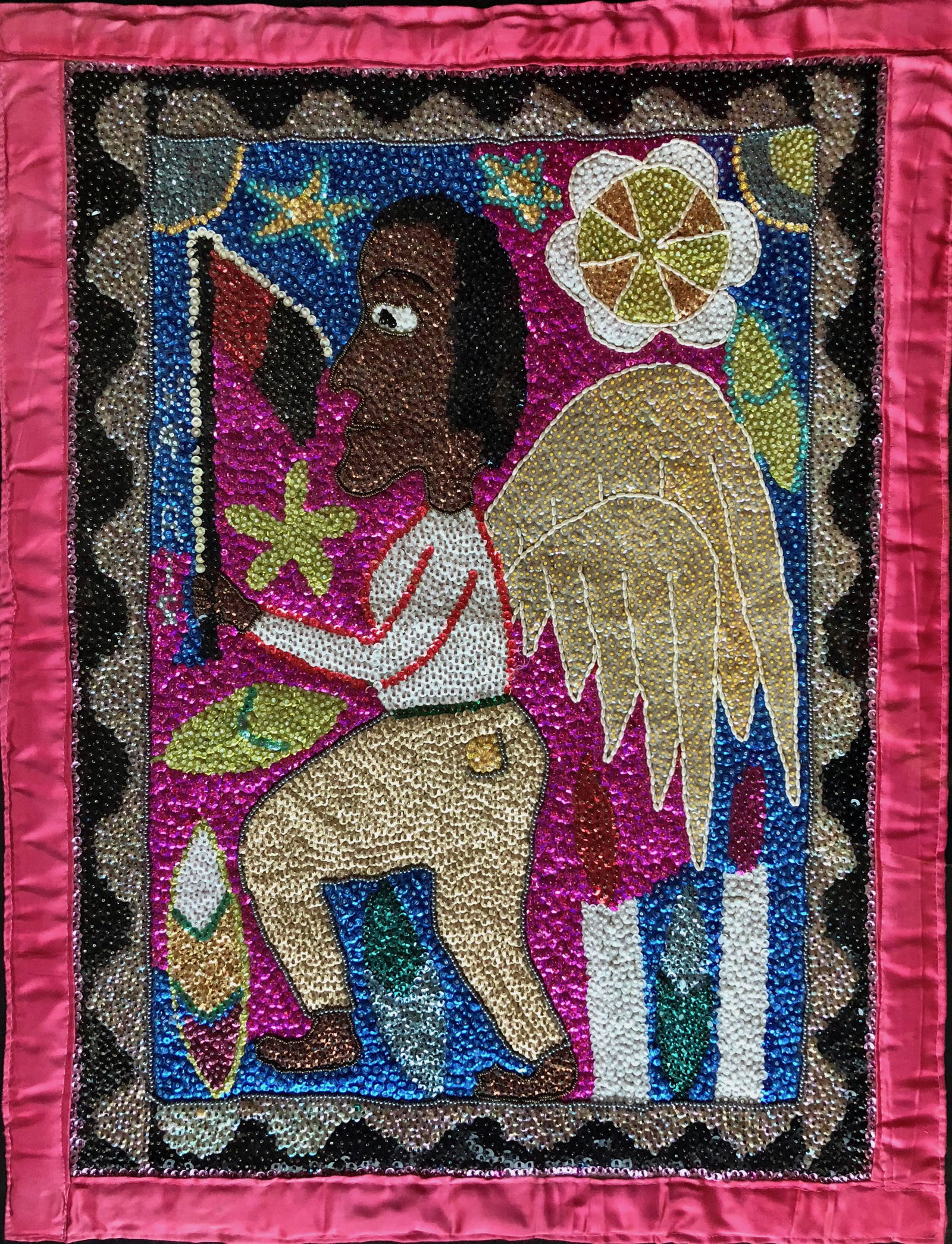 Haitian Folk Art  Drapo Vodou Flag, George Valris (1 of 5)