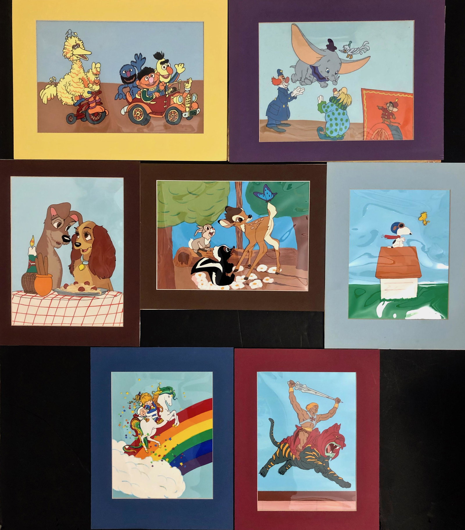 Studio Animation Production Cells, Martha Sigall: GOLDEN ERA OF AMERICAN ANIMATION ART, MARTHA SIGALL. Martha Sigall (American, 1917-2014). Collection of seven original Studio painted comic production cells, inked by the cartoonist artist Martha Siga