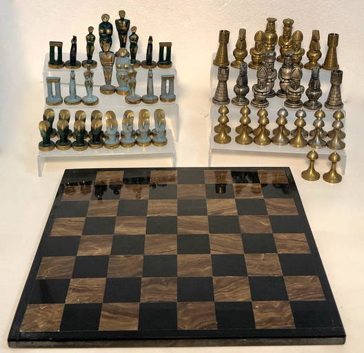 Faux Marble Chess Board 33-piece Set