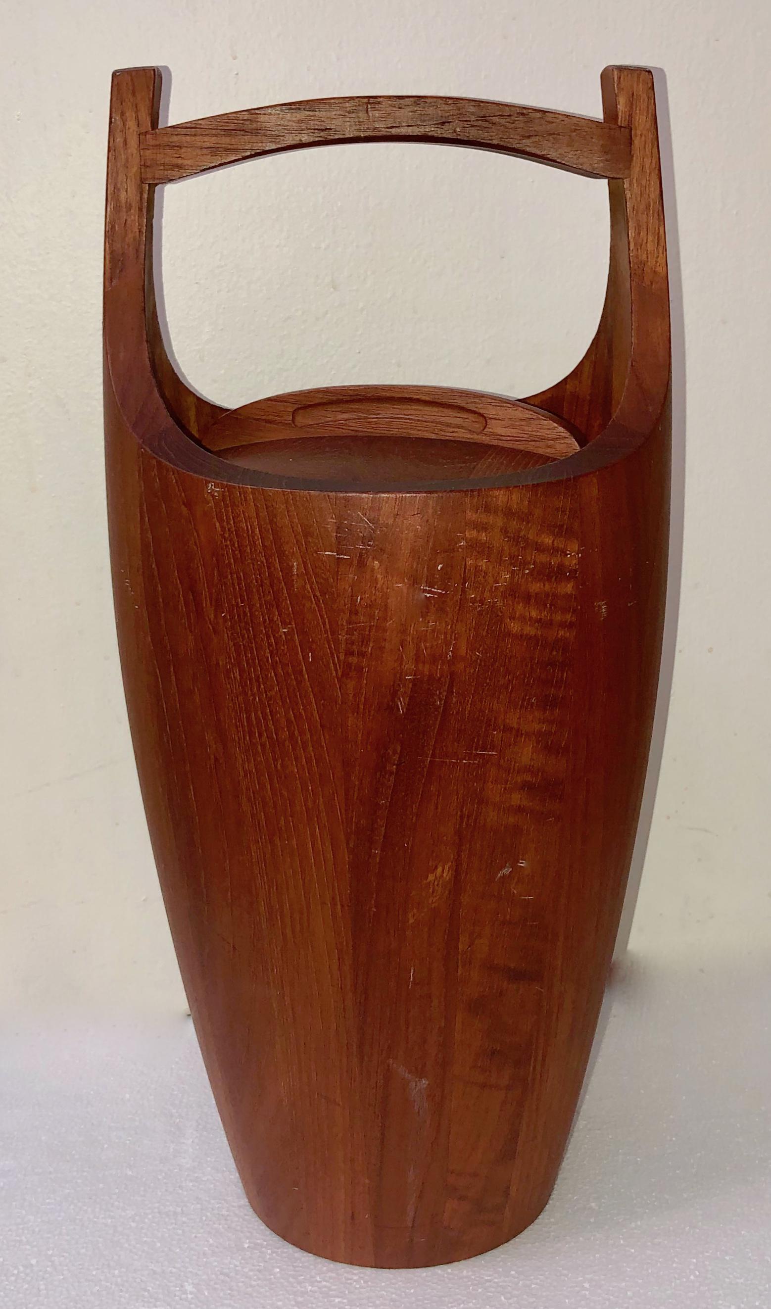 Danish Modern Large Teak Congo Ice Bucket 1960s (1 of 4)