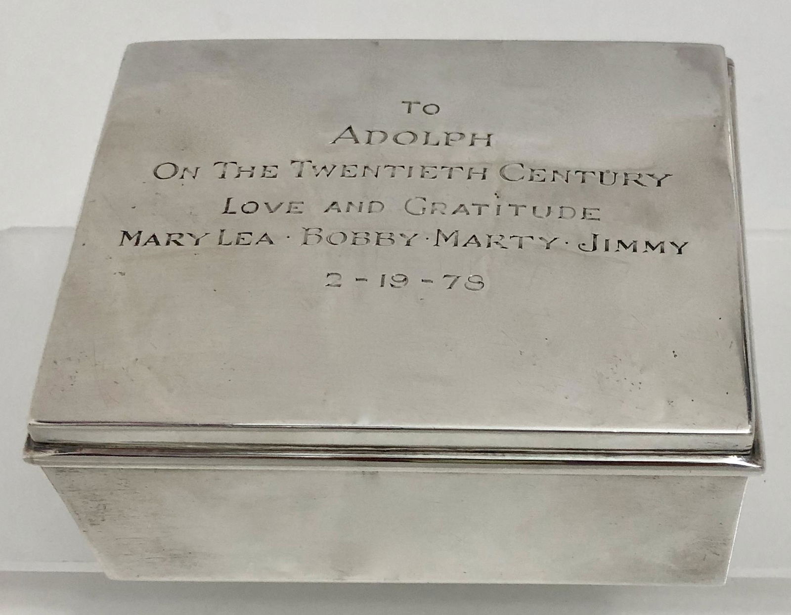 Cartier Sterling Silver Box Inscribed To Adolph Green (1 of 5)