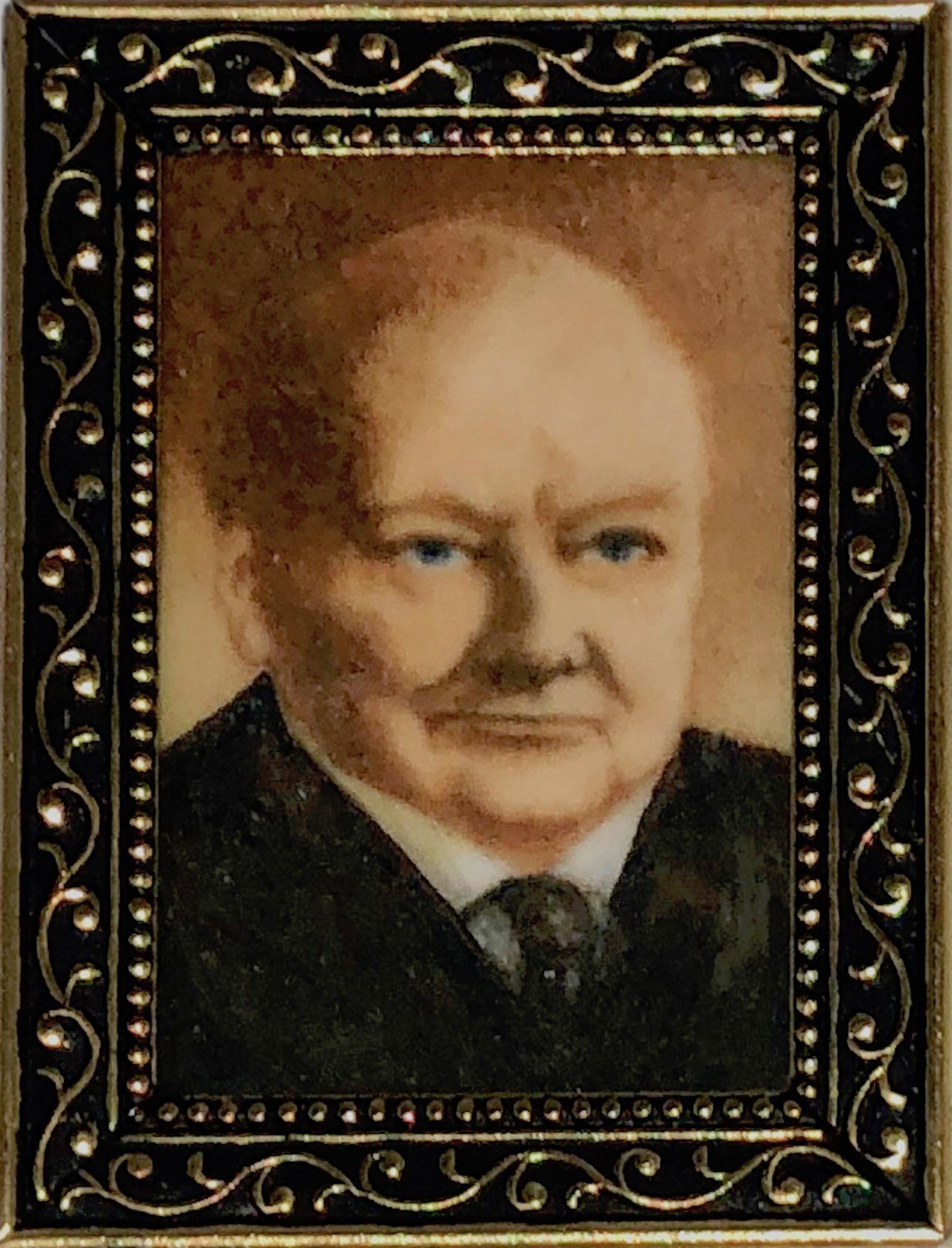 Miniature Portrait  Painting WINSTON CHURCHILL (1 of 5)