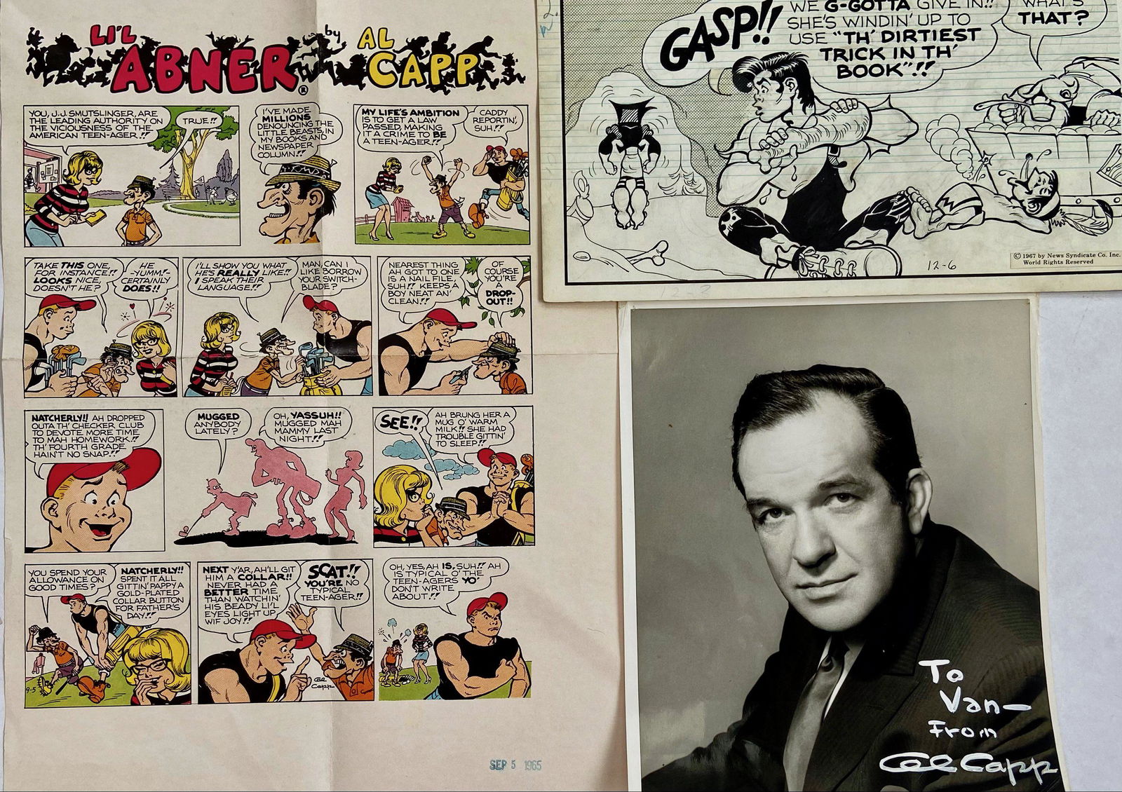 Al Capp Original  Llâ€™l Abner Comic Strip & More, 1967 (1 of 4)