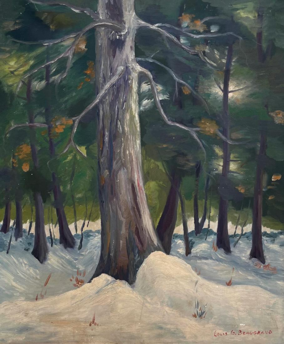 Winter Landscape Painting, Louis G. Beaugrand (1 of 4)