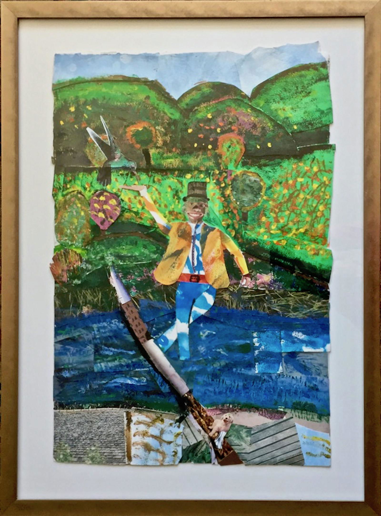 African American Folk Art Painting Collage, 1960s (1 of 4)