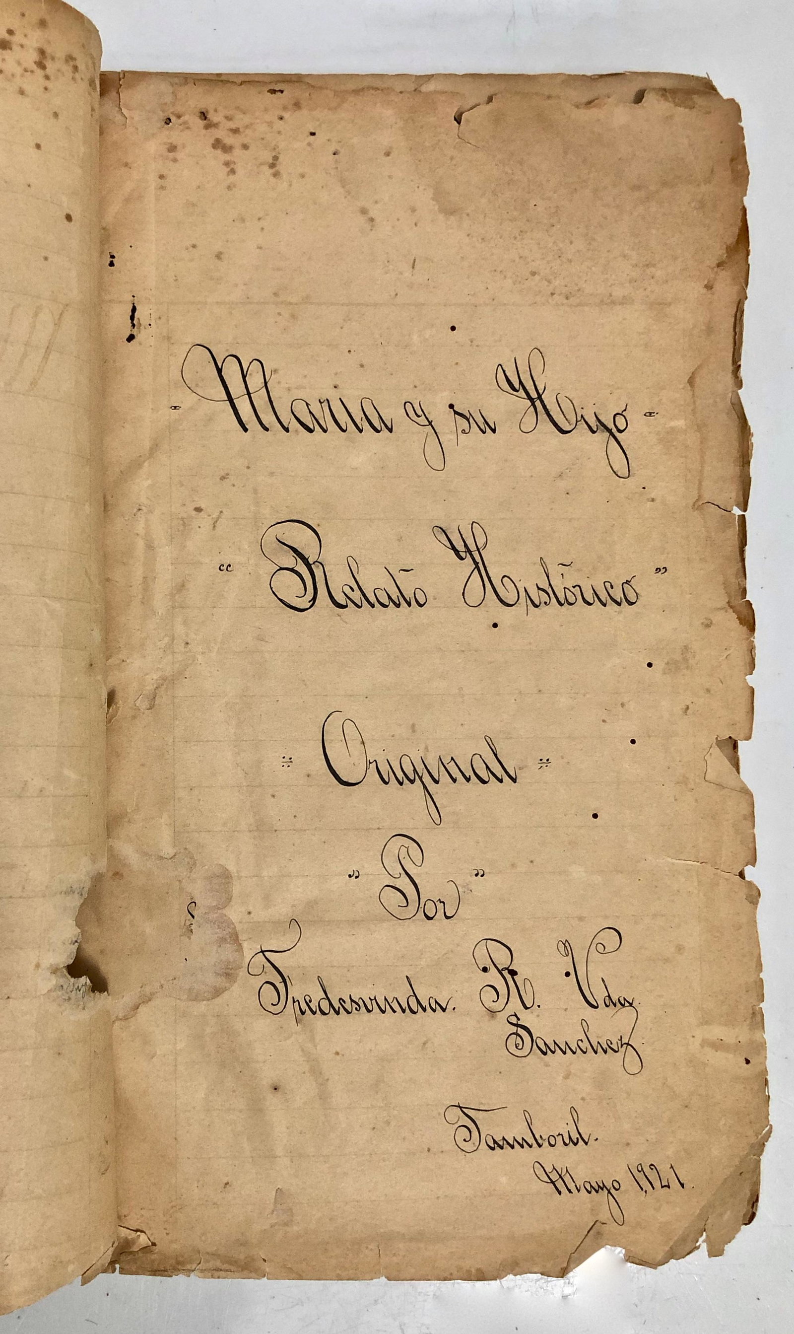 Original Handwritten Manuscript MARIA & HER SON 1921 (1 of 12)