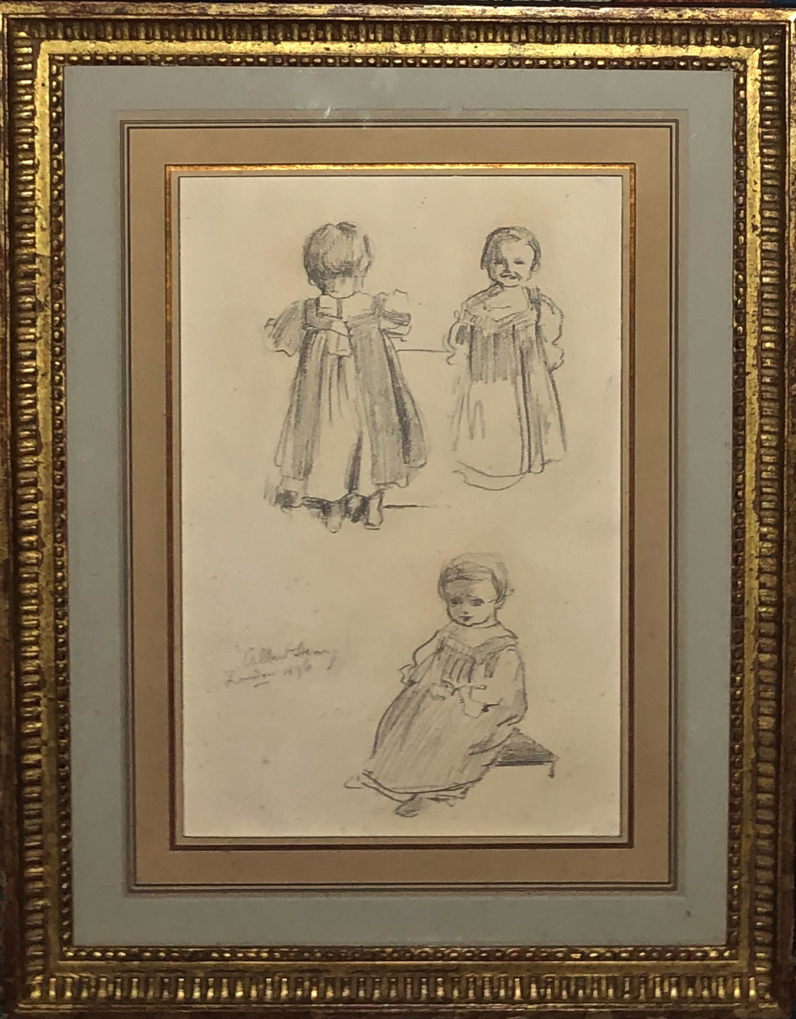 Albert Sterner (American, 1863-1946) Drawing,  London 1896 (1 of 4)