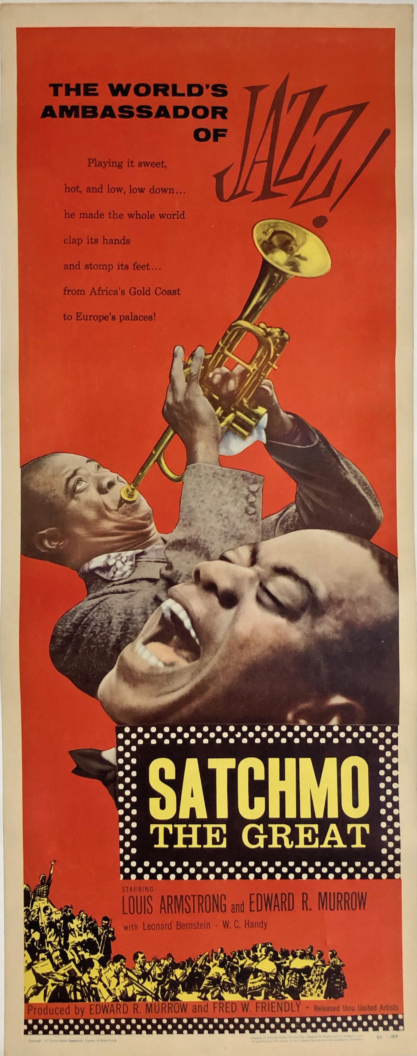 Louis Armstrong SATCHMO THE GREAT Linen Backed Movie Poster, 1957 (1 of 6)