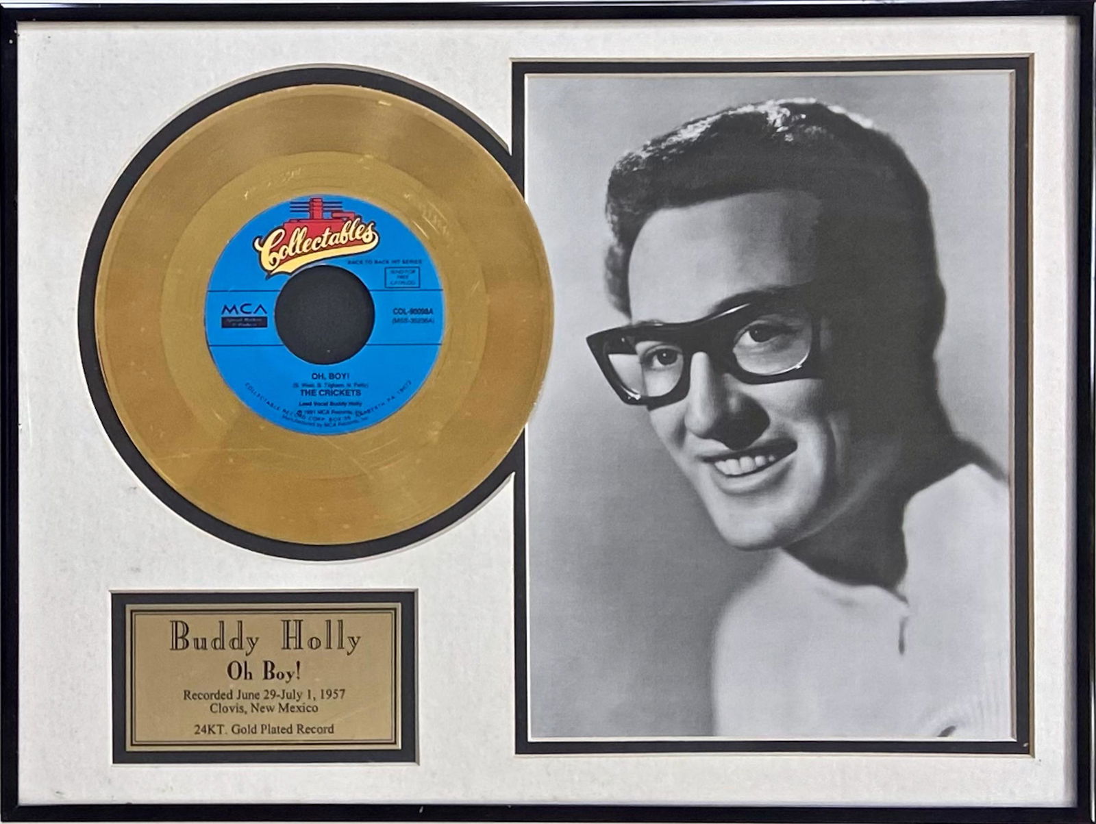 ROCK & ROLL COLLECTIBLE Buddy Holly Gold Record OH BOY (1 of 3)