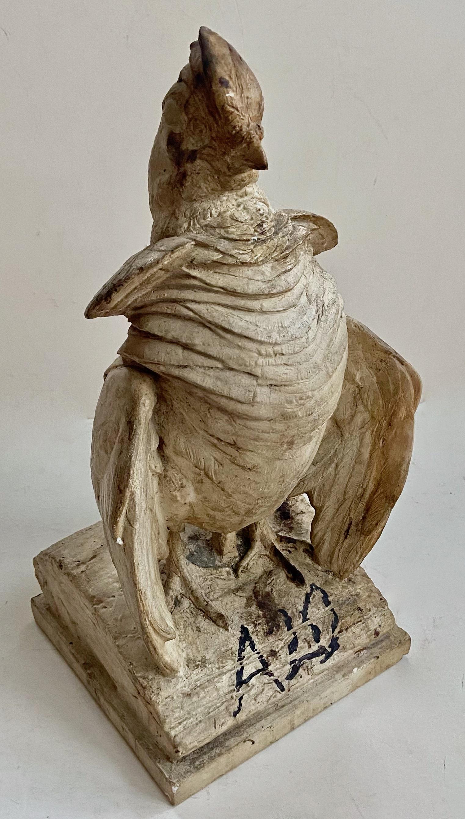 Albert Laessle (American/ Philadelphia, 1877-1954) Sculpture RUFFED GROUSE, 1953: American Animalier sculptor Albert Laessle signed prototype RUFFED GROUSE. Original plaster mold prototype used by the Roman Bronze Works Foundry to cast Albert Laessle sculpture of the Ruffed Grouse-