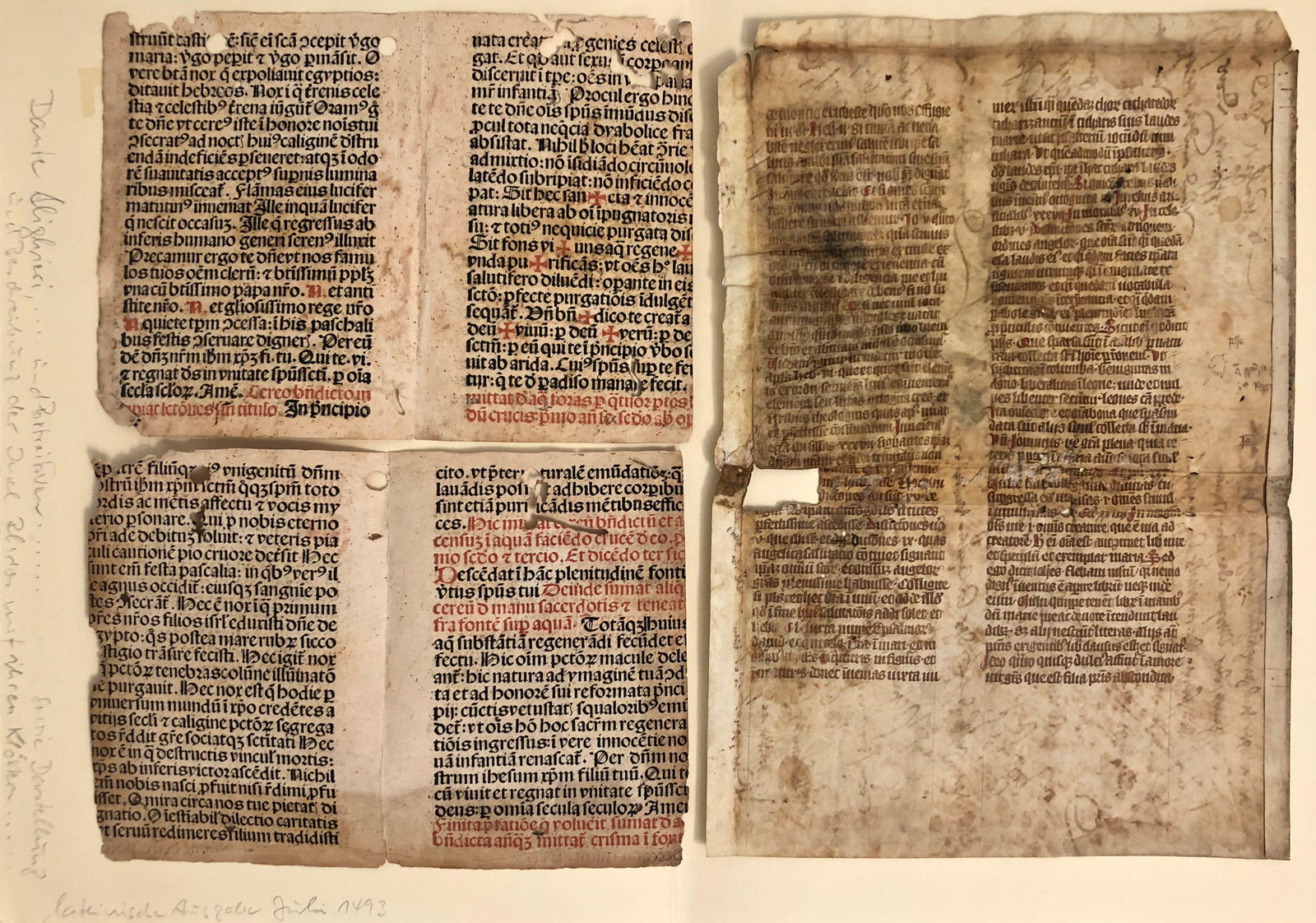 Medieval Leaves From Dante Alighieri's Divine Comedy, 1493 (1 of 6)