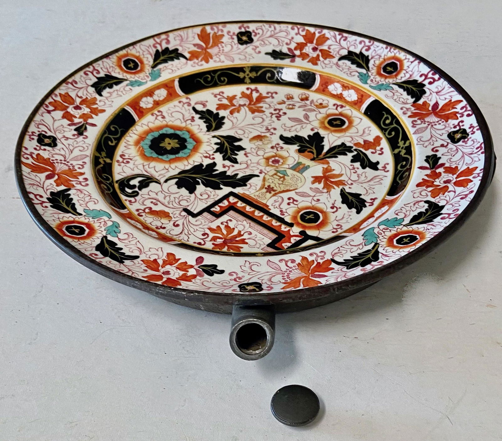 19th C. Imari Porcelain  Food Warming Plate (1 of 4)