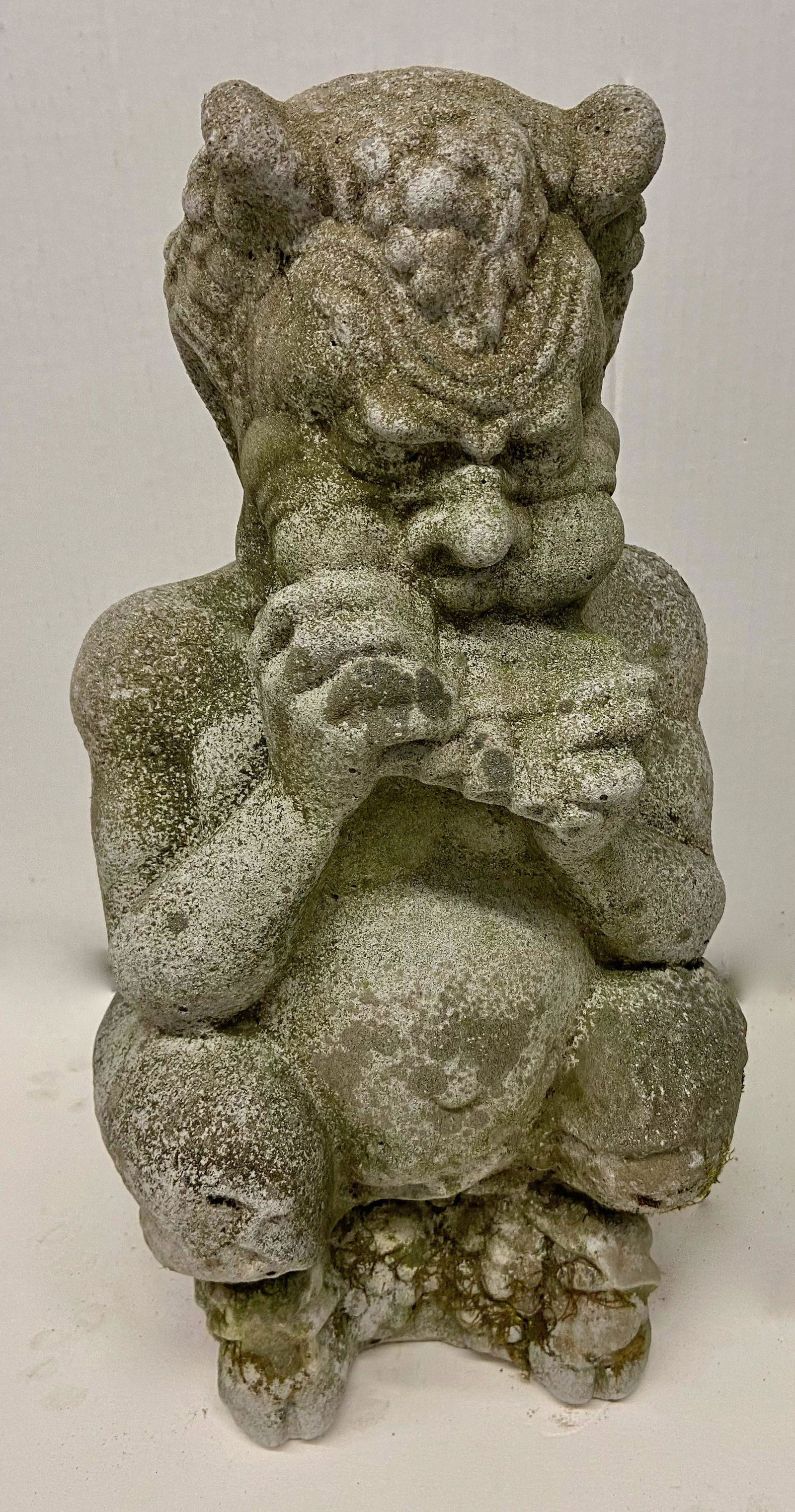 Vintage Cast Stone Garden Figural Sculpture The GREEK GOD PAN (1 of 5)