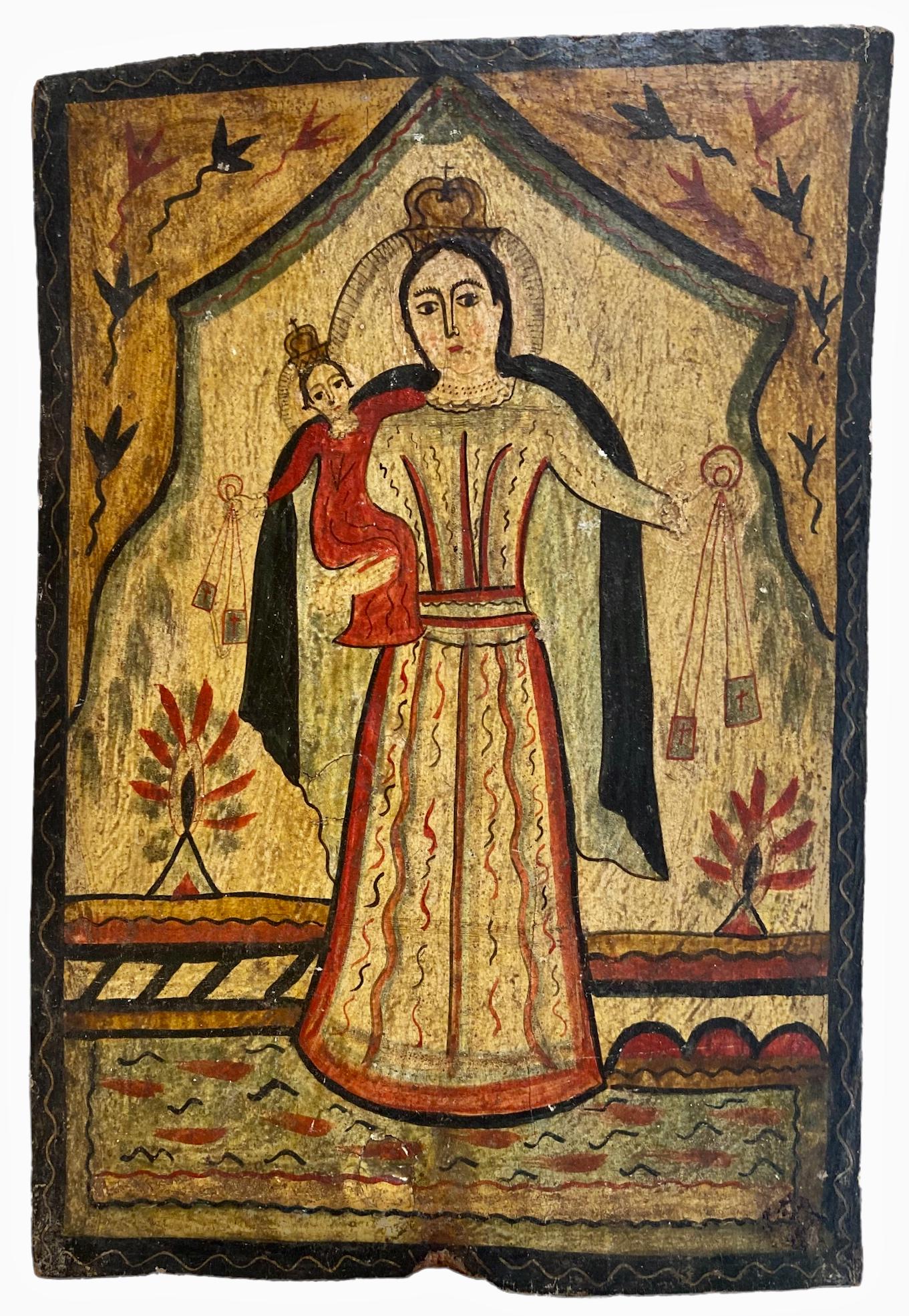 Pedro Antonio Fresquis, La Virgen del Carmen Retablo Panel Painting ca.1790 (1 of 4)