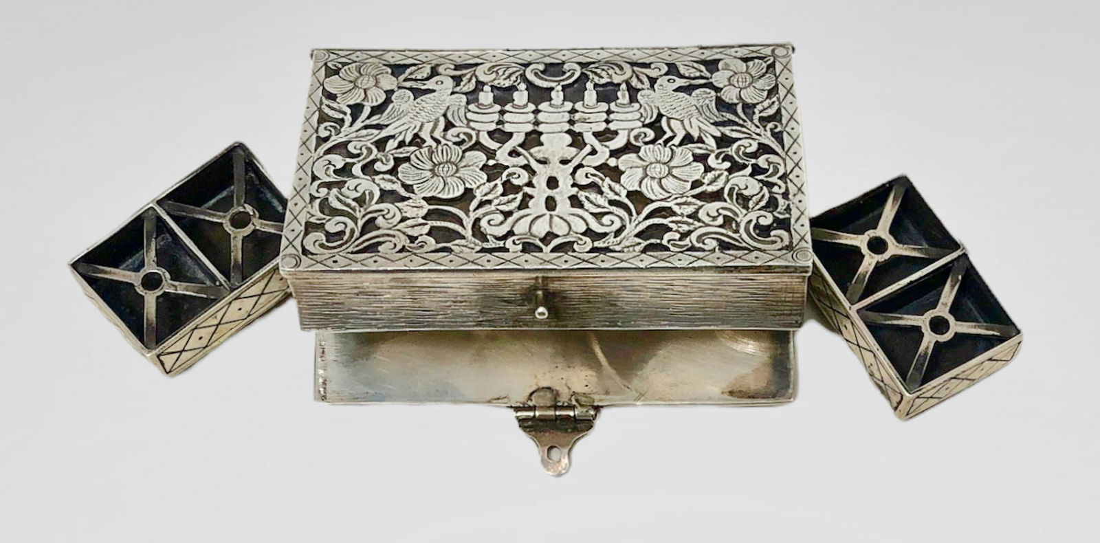 Silver Traveling Book-Form Hanukkah Lamp, 19th Century (1 of 7)