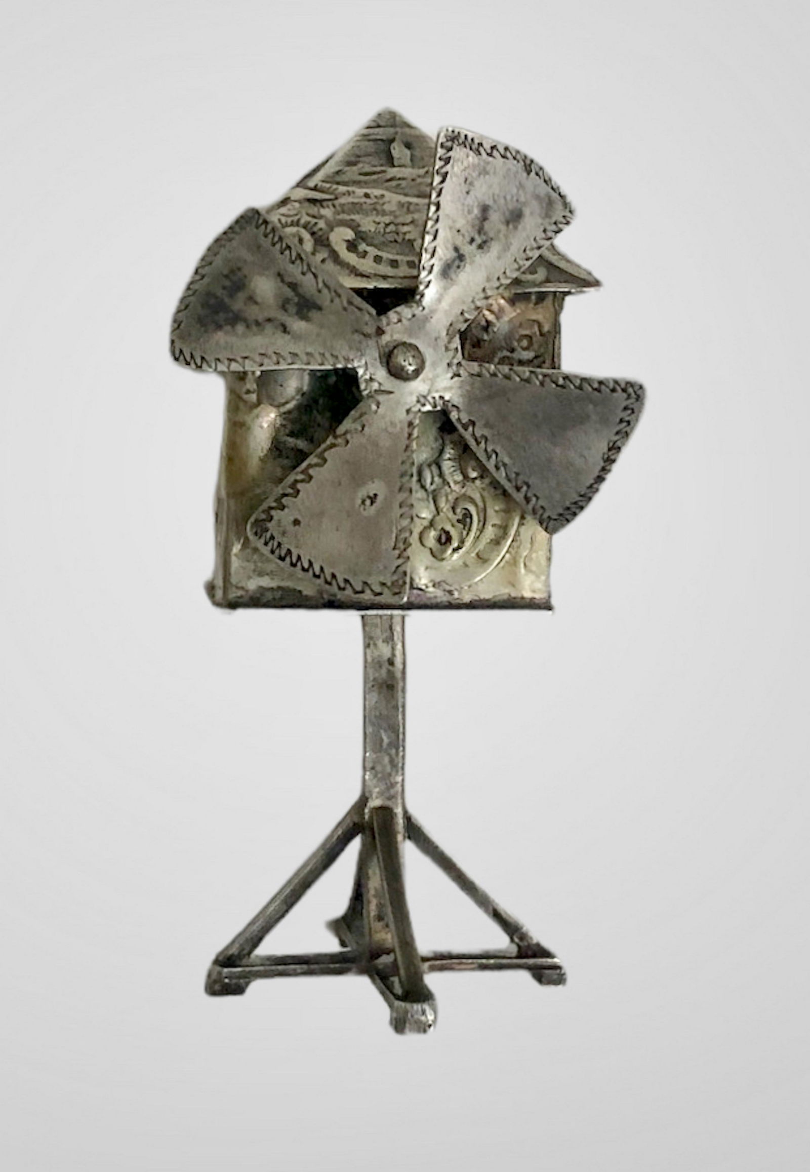 Judaica  Continental Silver Windmill Havdalah  Besamim Spice Box, 19th Century (1 of 6)