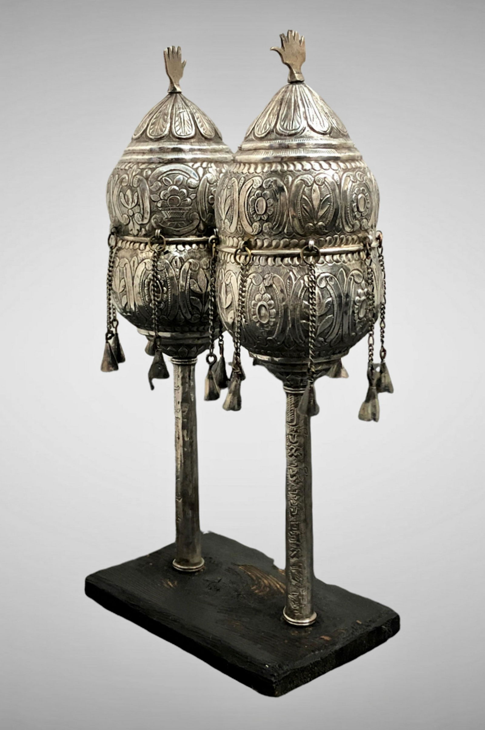Pair: Near Eastern  Silver Torah Finials, 19th Century (1 of 5)