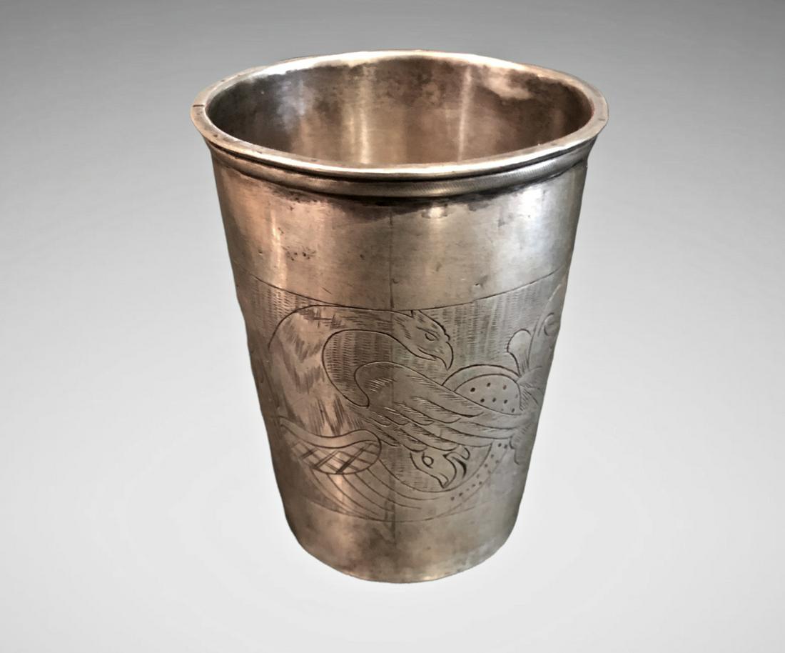 Judaica Antique Silver Kiddush Cup,  Poland 1800s (1 of 5)
