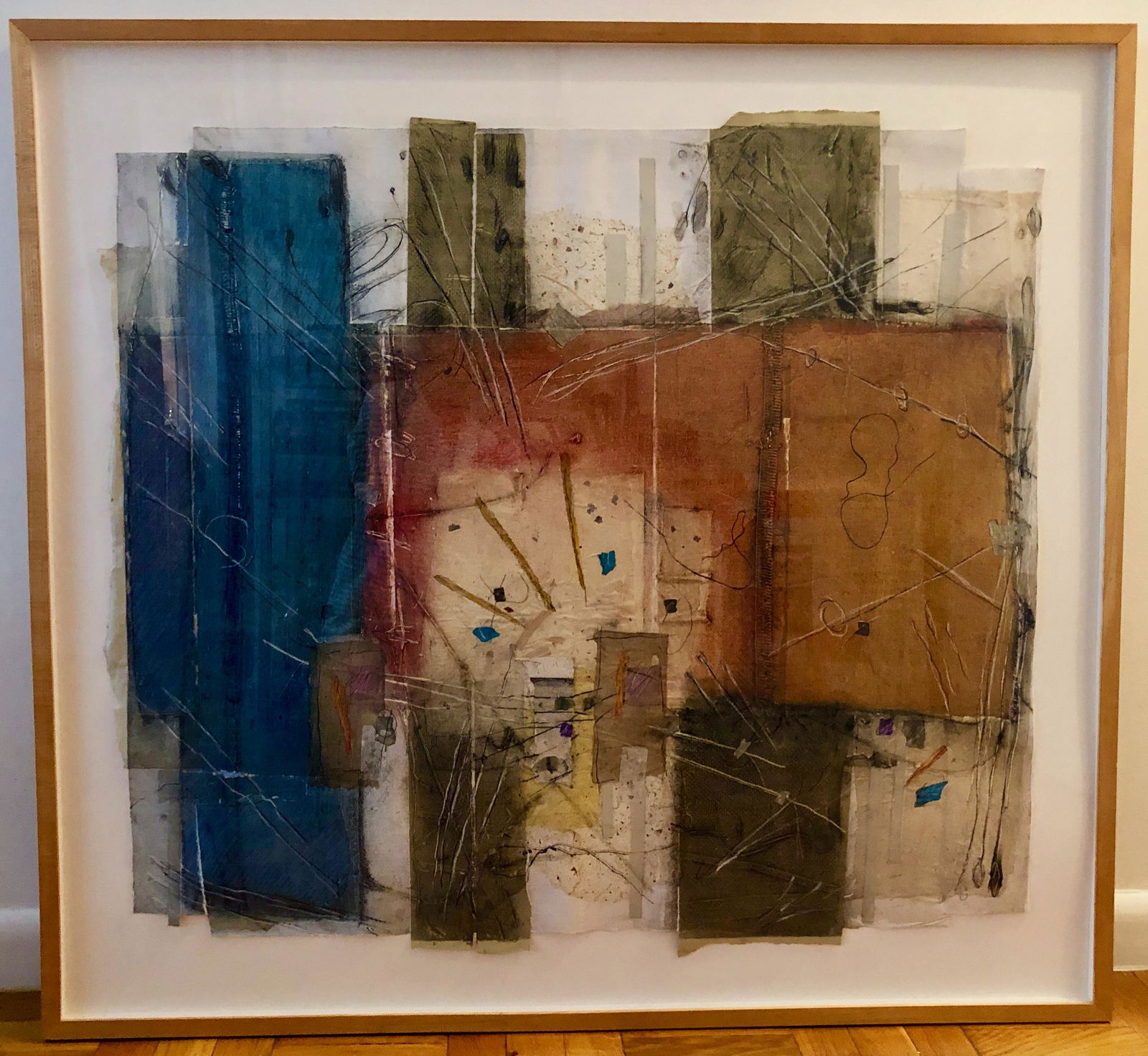 Jennifer Berringer Original Abstract Collage Painting, 1988 (1 of 5)