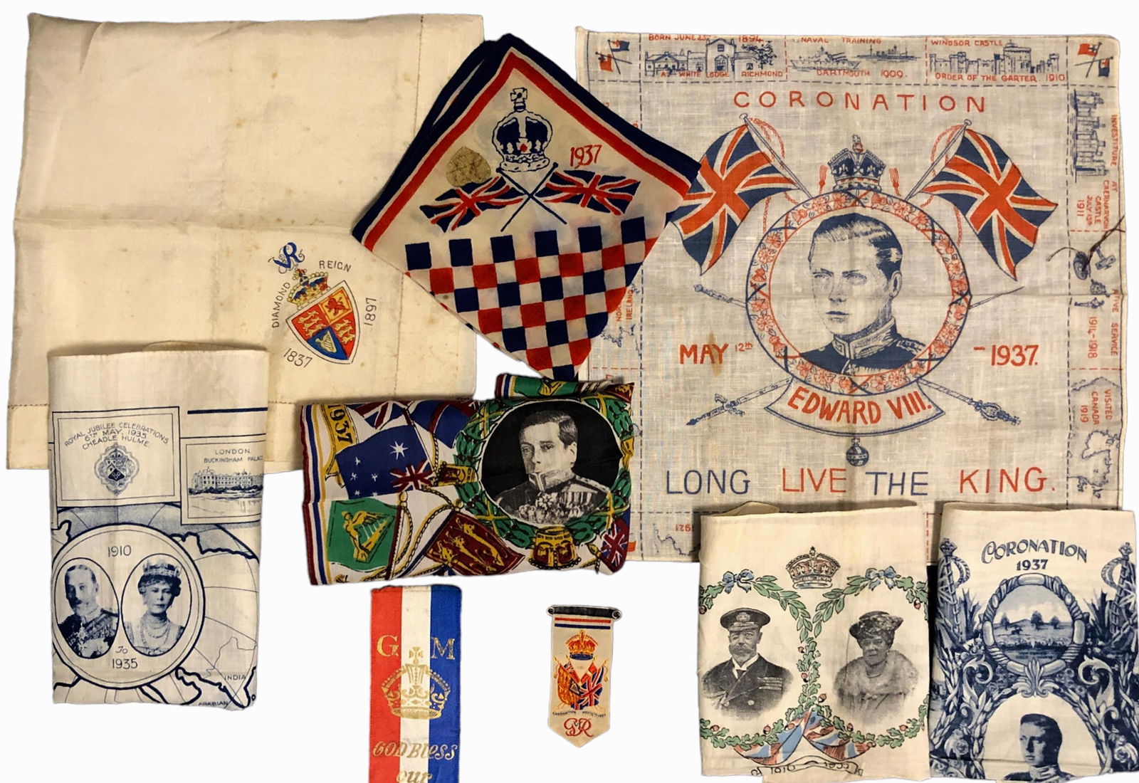 British Coronation, Jubilee and Royal Family Commemorative Scarves (9) (1 of 6)