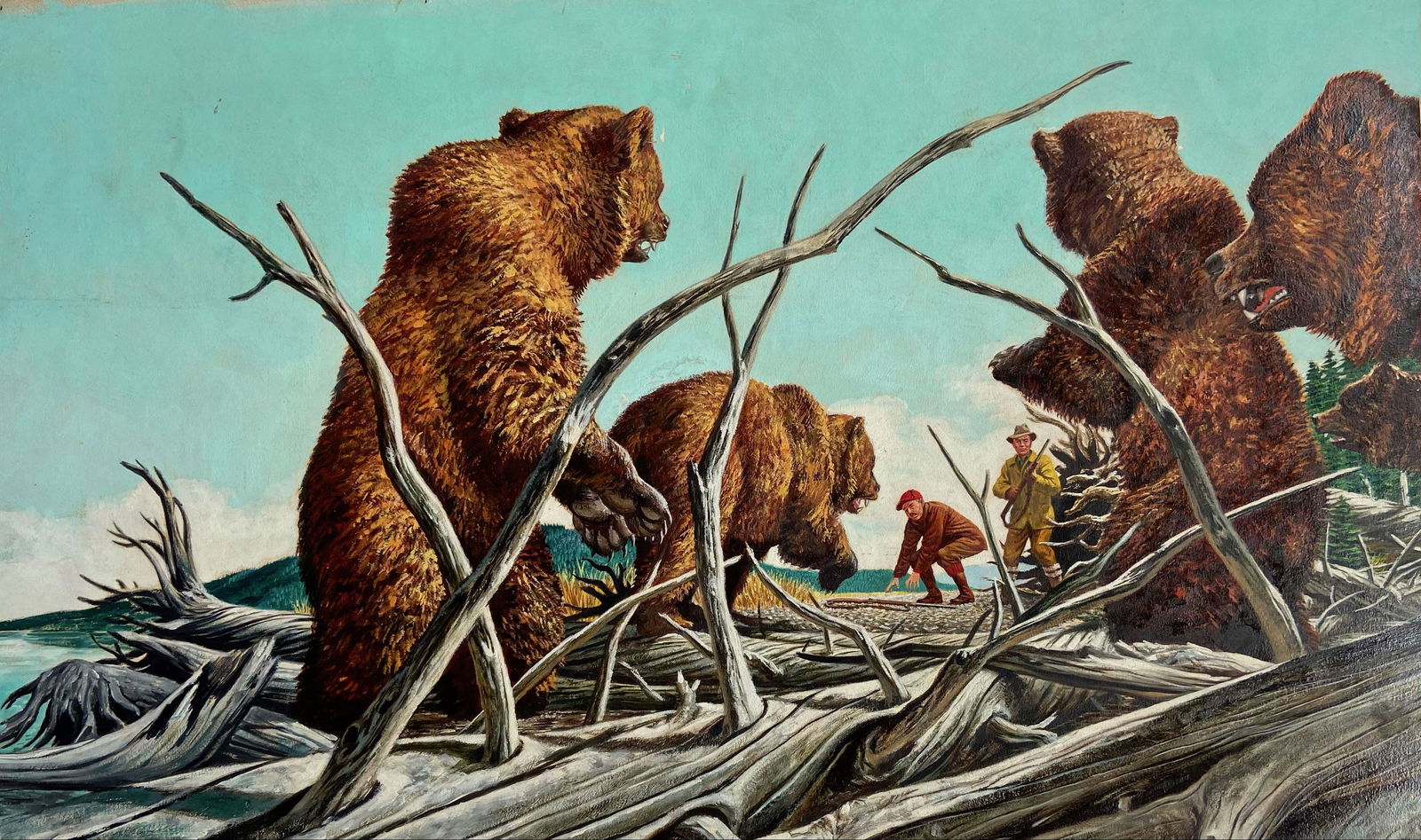 Adventure Pulp Magazine Illustration Painting,  Doares 1950s (1 of 4)