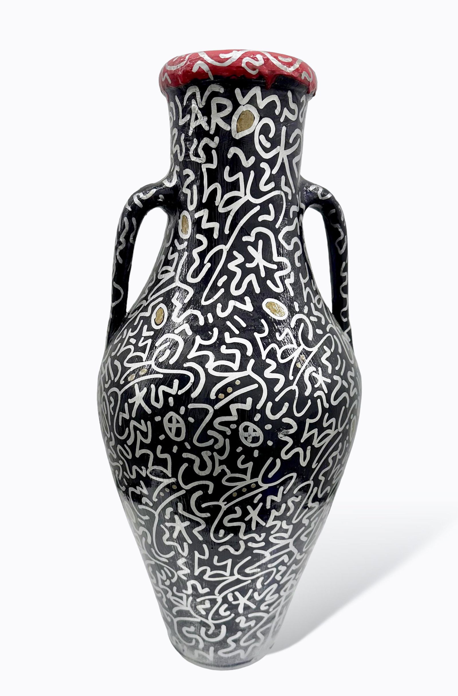 LAIi (Angel Ortiz) Urban Graffiti Painted Terra Cotta Vase LAROCK (1 of 5)