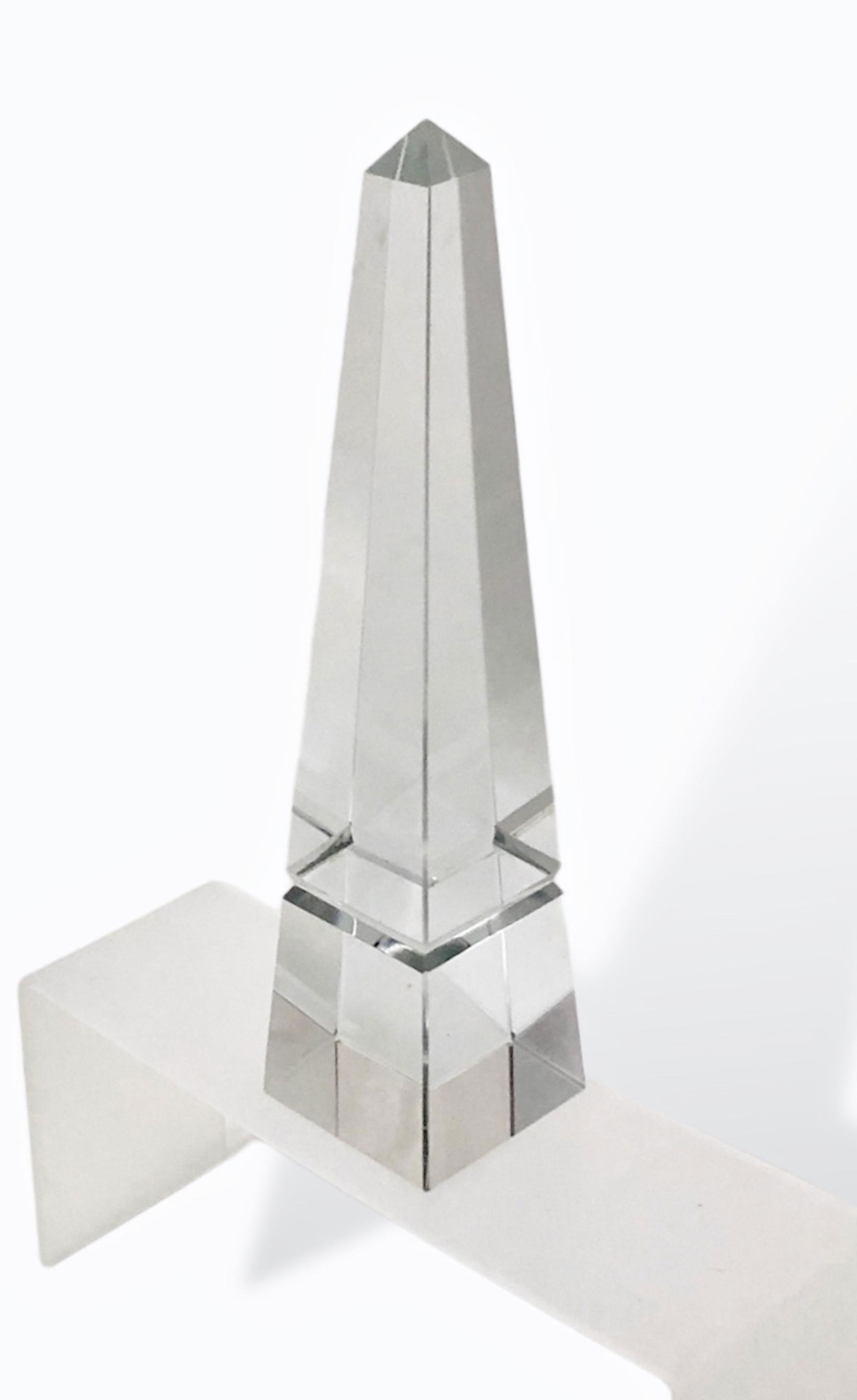 Tiffany & Co. Crystal Obelisk Monument Shaped Paperweight, Signed (1 of 5)
