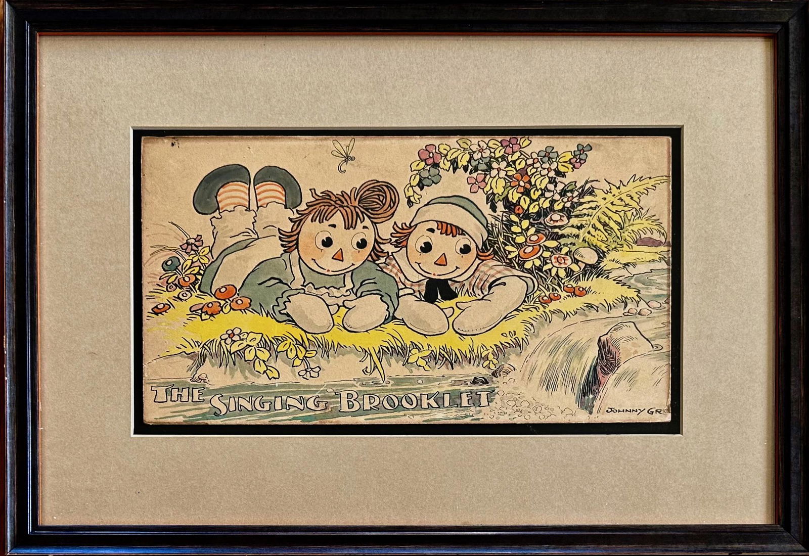 Johnny Gruelle RAGGEDY ANN THE SINGING BROOKLET  Original Illustration Art, 1930 (1 of 3)