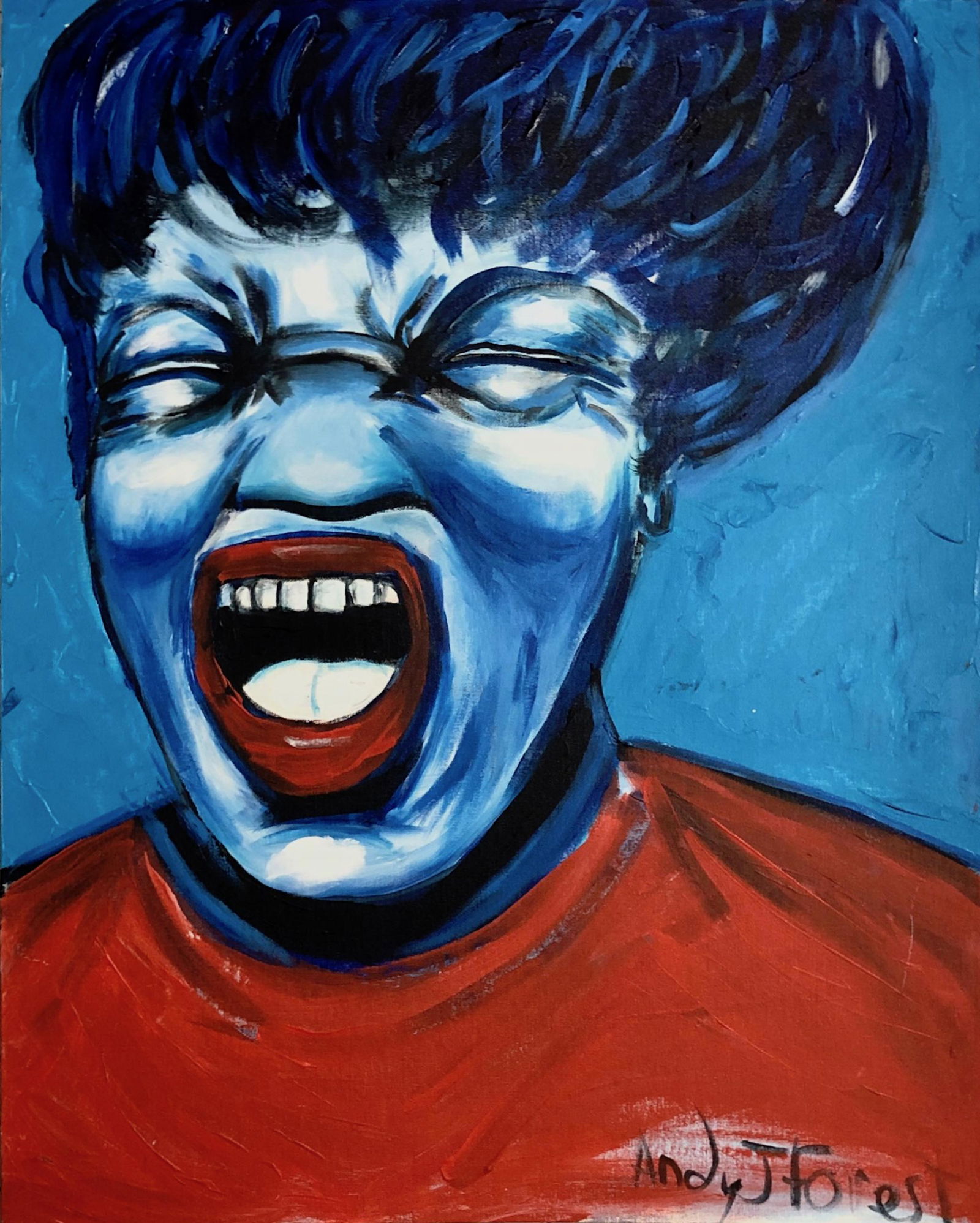 New Orleans BLUES SINGER Oil Painting,  Andy J. Forest (1 of 3)